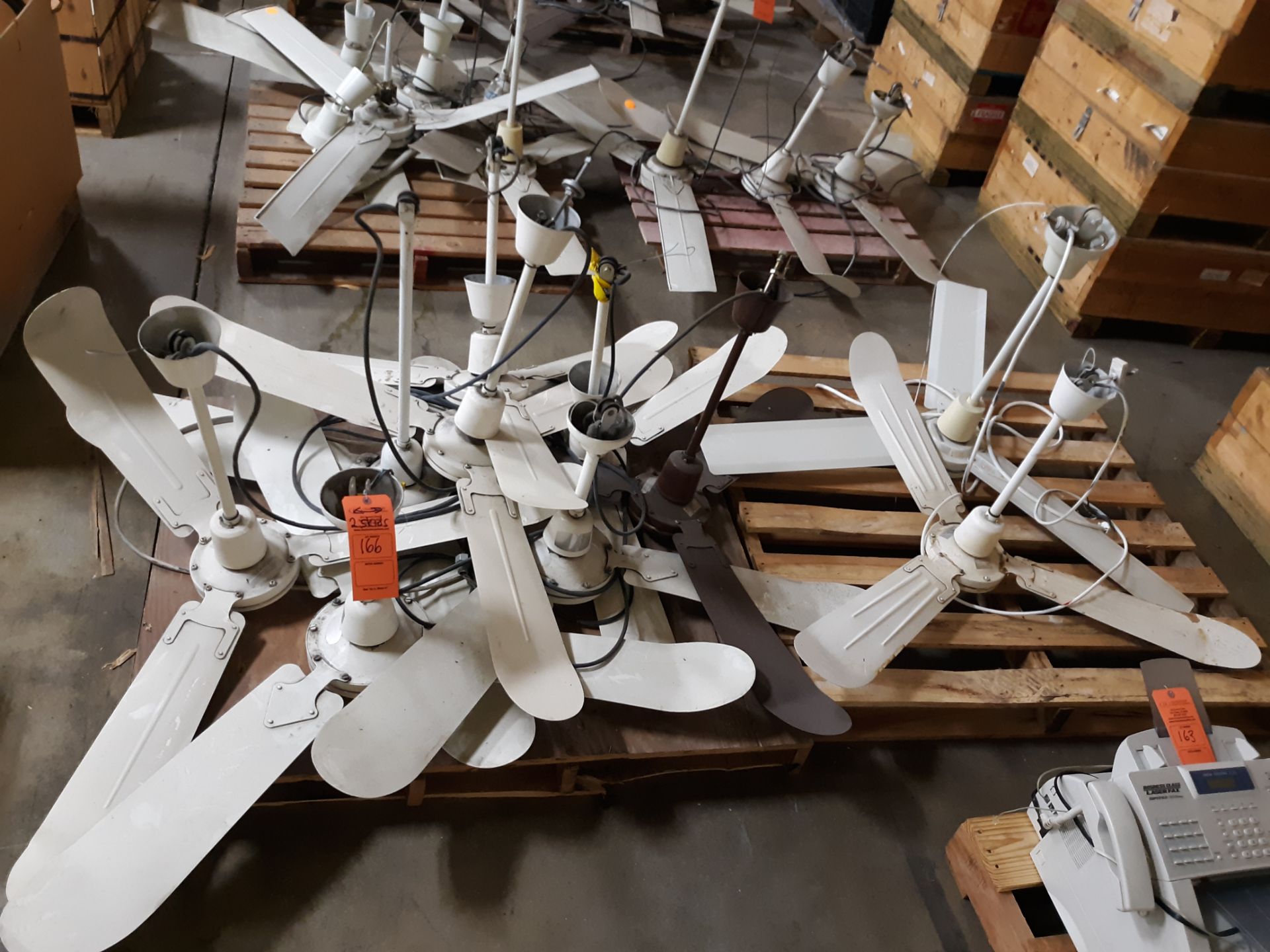 (10) 3 BLADE CEILING FANS (LOCATED AT: 570 S. MAIN STREET, CHURUBUSCO, IN 46723) RIGGING FEE: $10