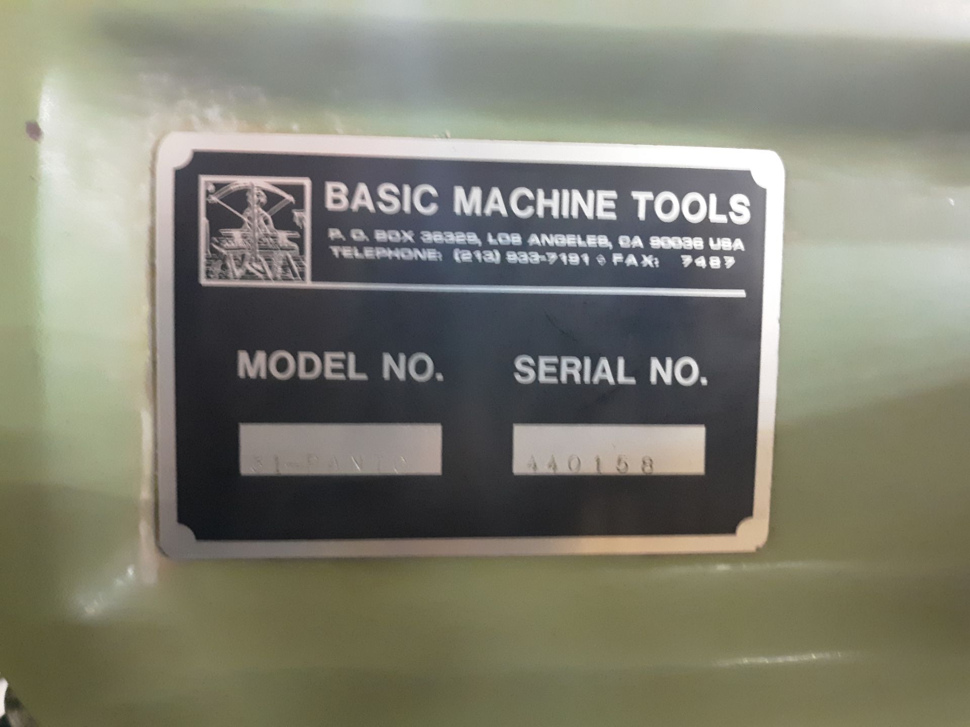 BASIC MACHINE TOOLS ENGRAVER W/ CHARACTORS MACHINE W/INSERT PATTERNS; RIGGING FEE: $10 - Image 3 of 4