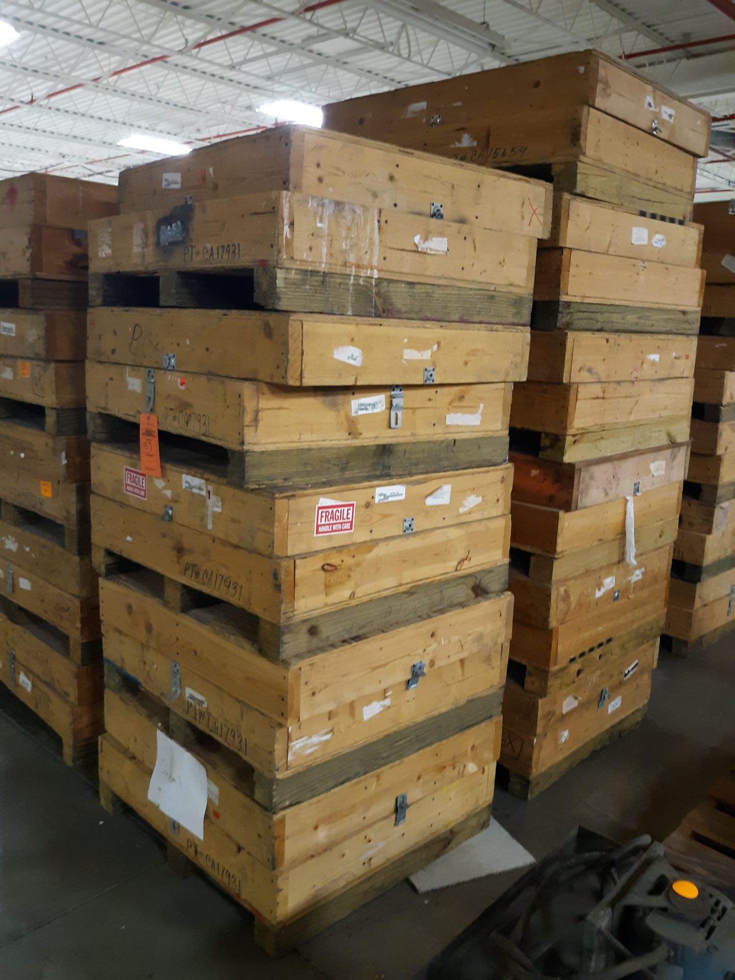 (2) STACKS OF SHIPPING/STORAGE CRATES FOR MACHINERY TOOLING ; RIGGING FEE: $10