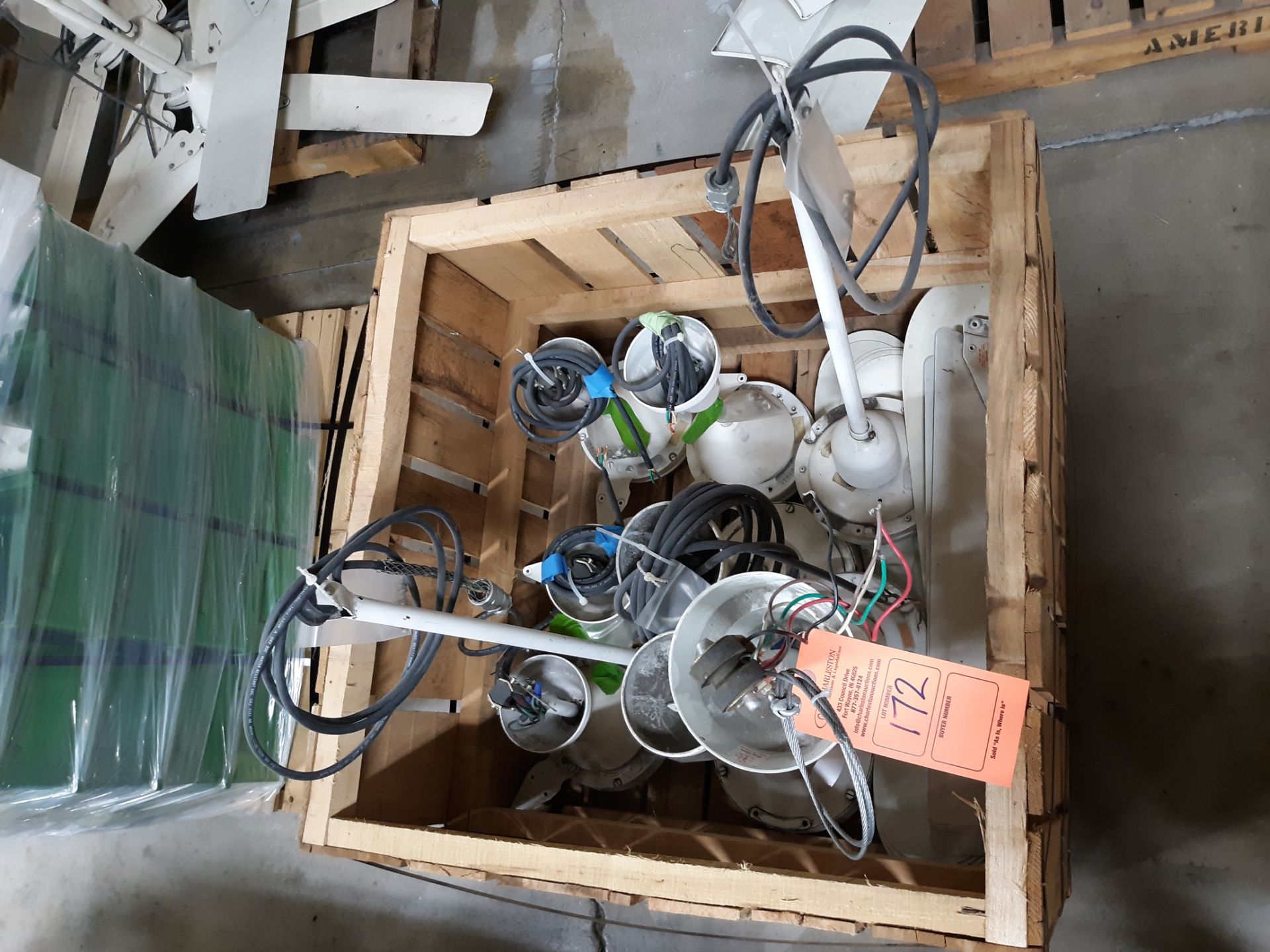 CRATE OF (9) DISASSEMBLED CEILING FANS; RIGGING FEE: $10