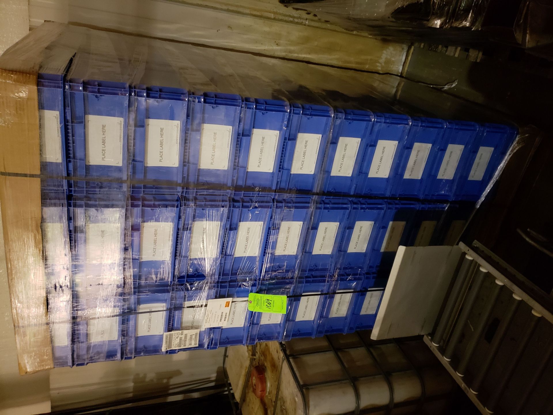 PALLET OF(APPROX 130) PLASTIC PART TUBS APPROX SIZE: 14½ " X 12" X 7" DEEP