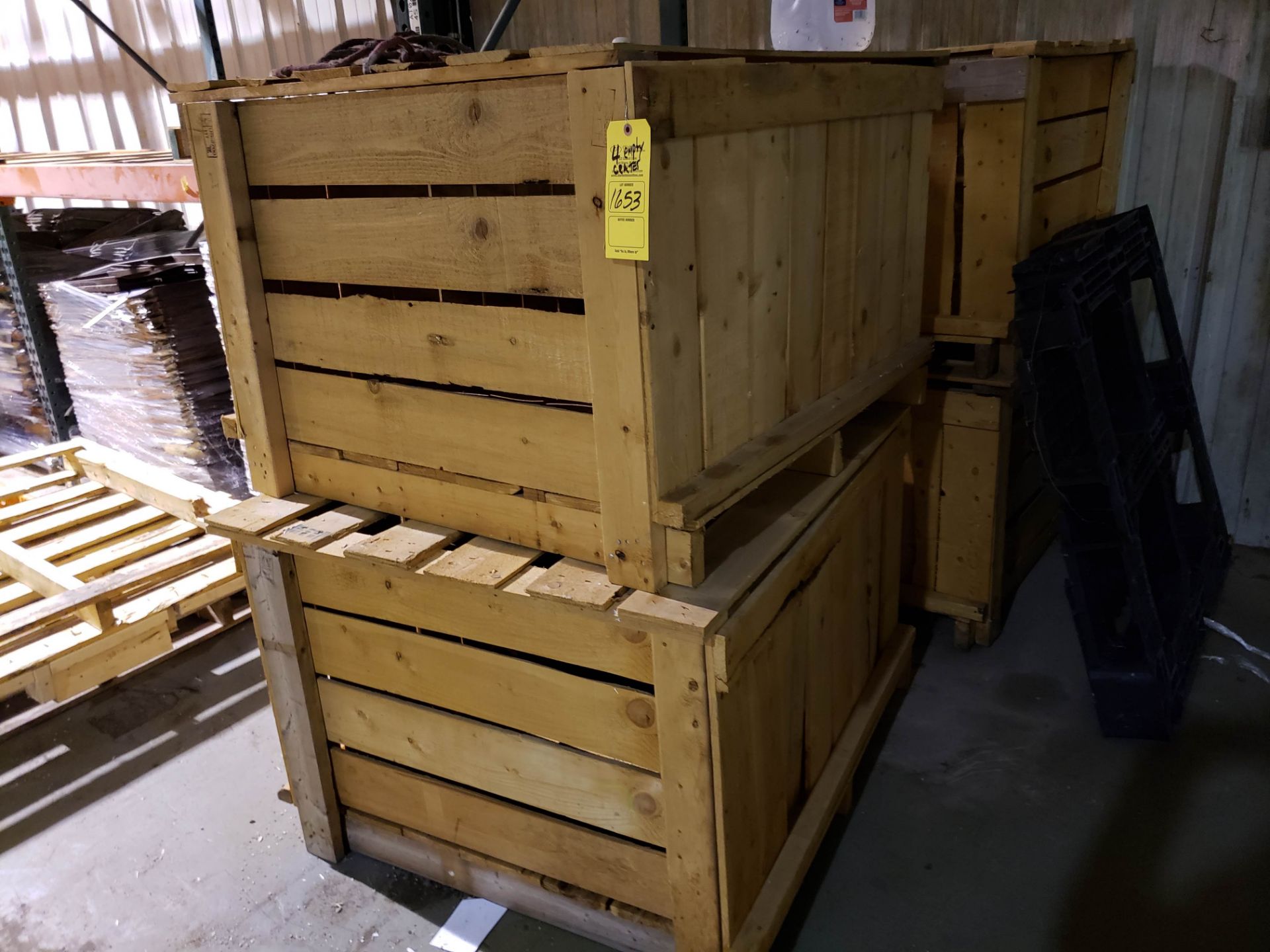 (4) EMPTY WOOD SHIPPING CRATES APPROX SIZE: 45" X 39" X 30" DEEP (LOCATED AT: 9910 AIRPORT DRIVE,