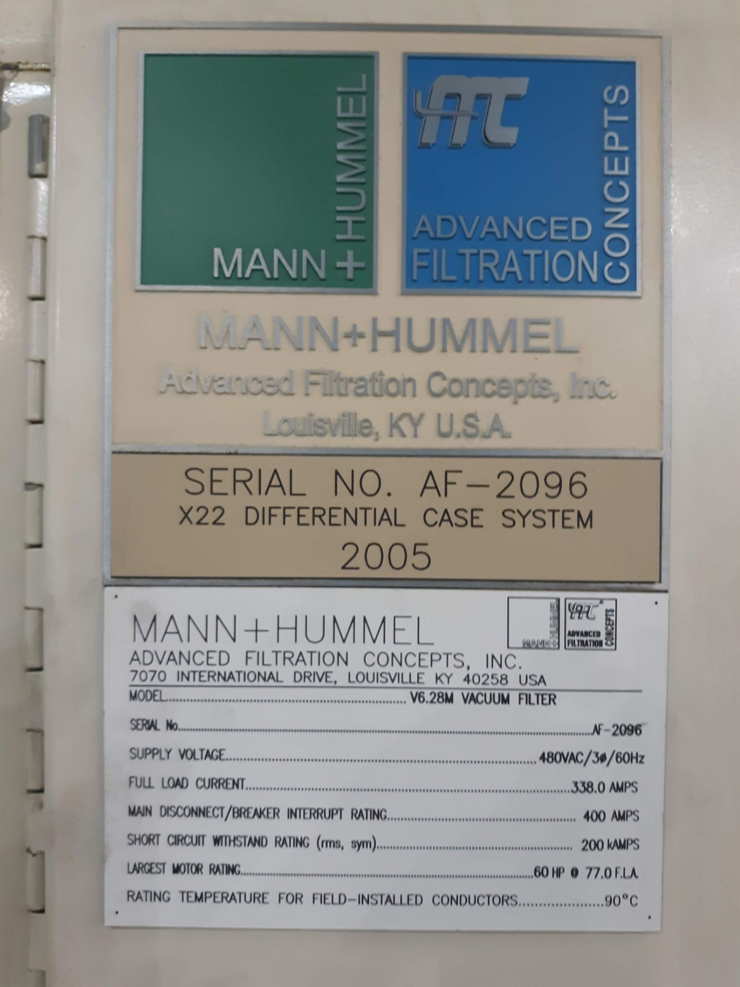 MANN & HUMMEL ADVANCED FILTRATION CONCEPTS CONTROL CABINET (CAN'T ACCESS INSIDE OF PANELS) MODEL- - Image 4 of 4