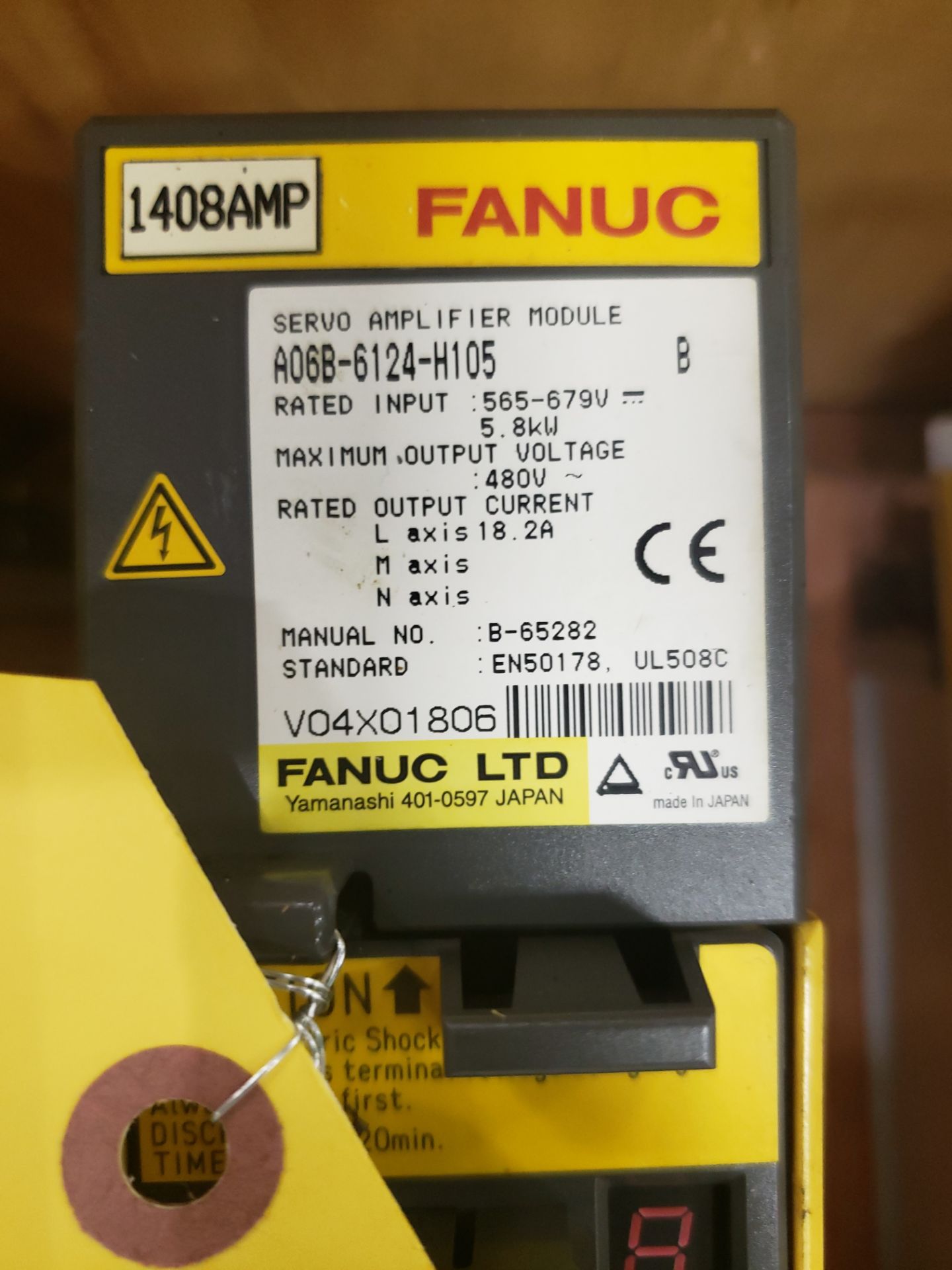 FANUC SERVO AMPLIFIER MODULE MODEL-A06B-6124-H105 480V(LOCATED AT: 131 W. HARVEST STREET, - Image 2 of 2