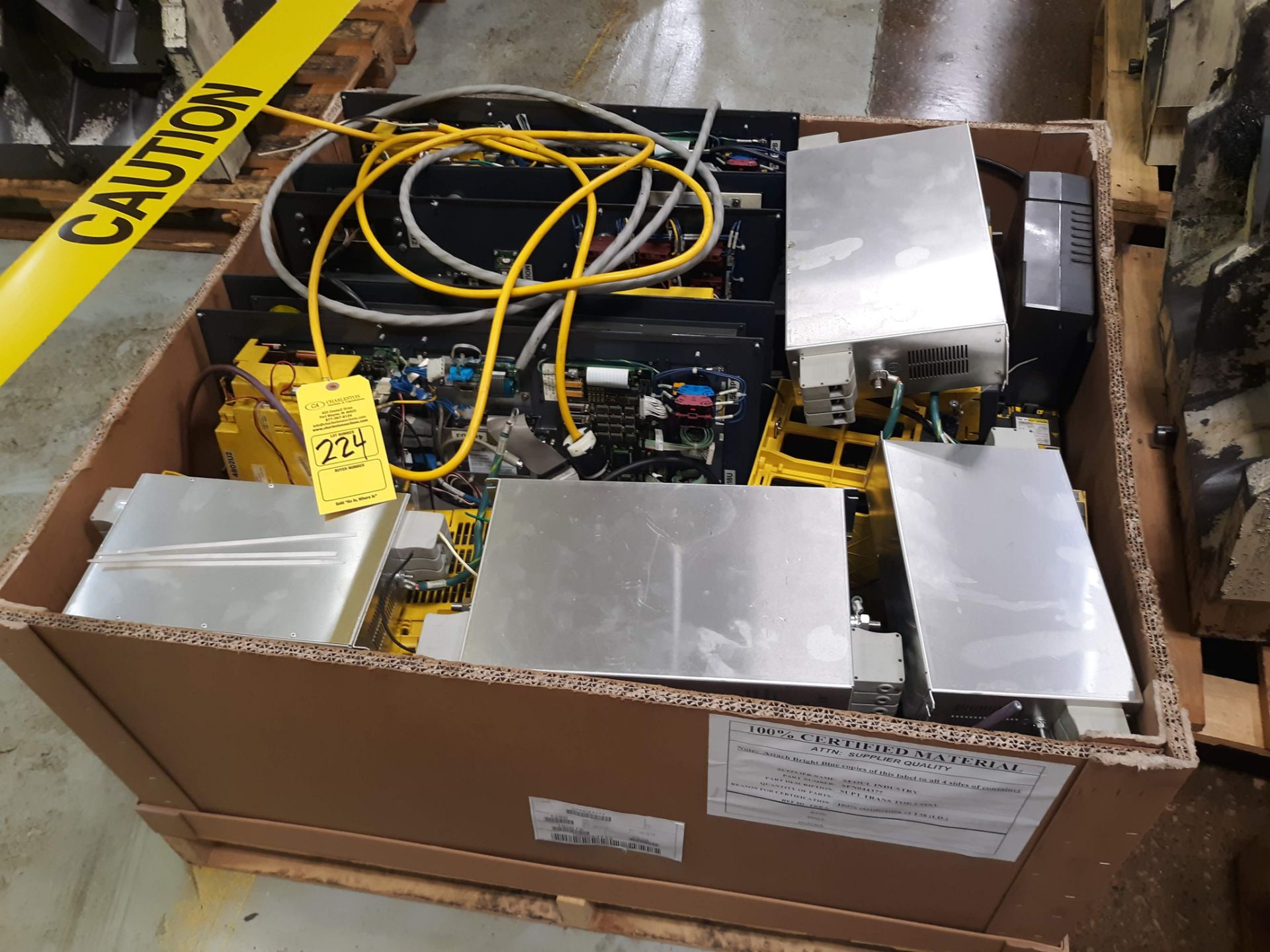 CRATE CONTAINING: (2) SCHAFFNER FN3100-80-35 FILTERS (2) SCHAFFNER FN3100-50-34 FILTERS (1) FANUC