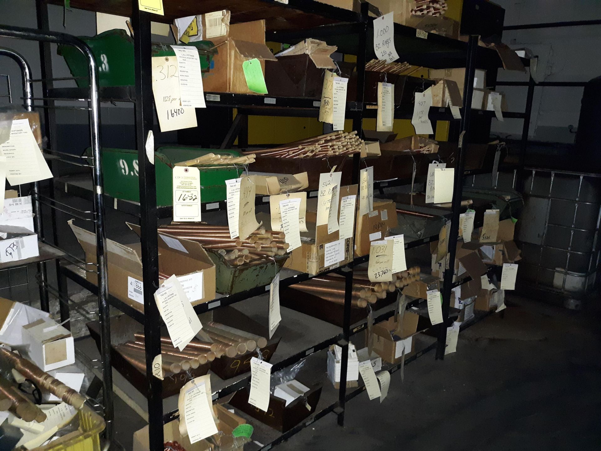 CONTENTS OF METAL SHELVING VARIOUS L&L FITTINGS COMPONENTS (LOCATED AT: 9910 AIRPORT DRIVE, FORT