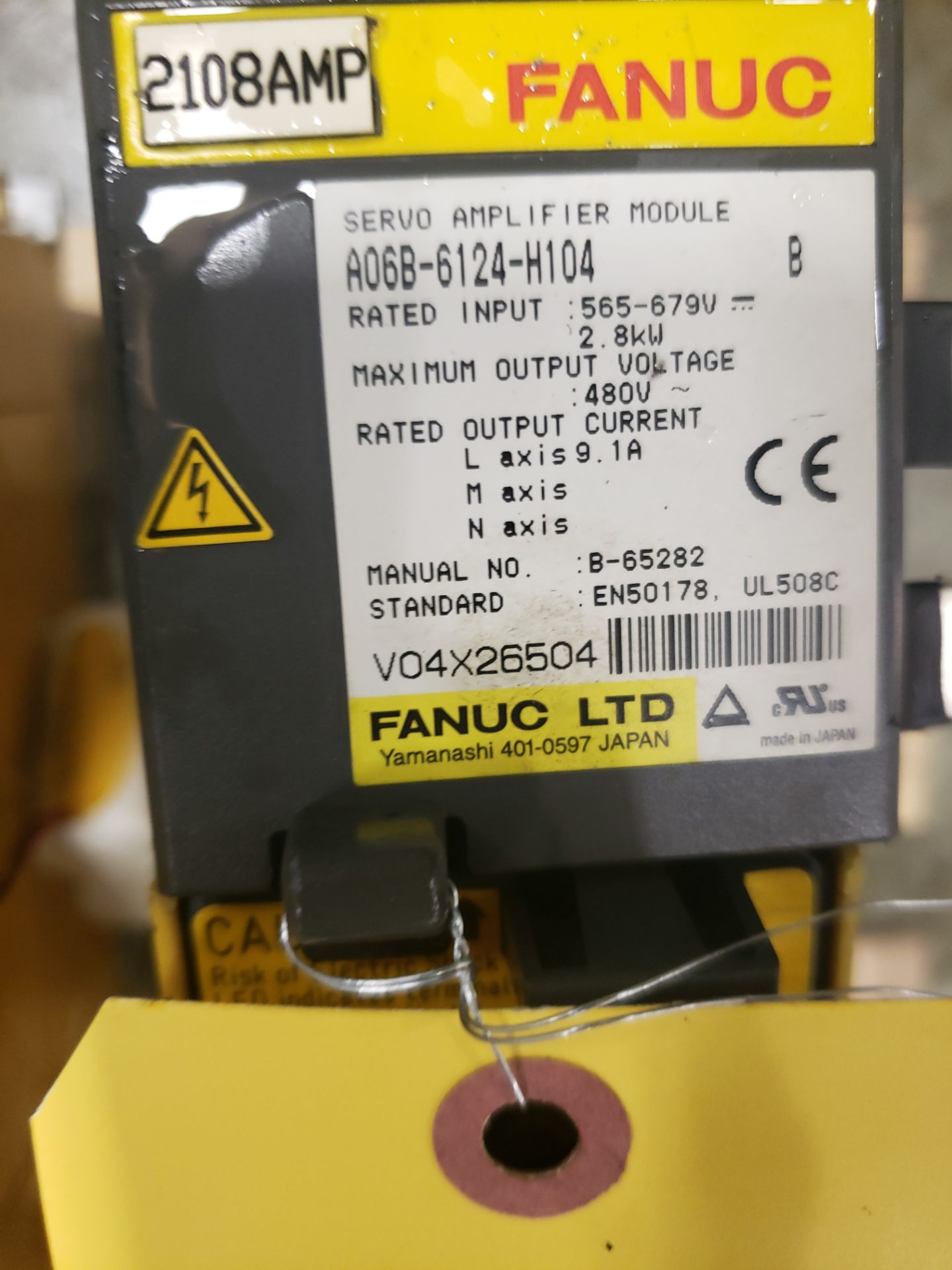 FANUC SERVO AMPLIFIER MODULE MODEL-A06B-6124-H104 480V(LOCATED AT: 131 W. HARVEST STREET, - Image 2 of 2