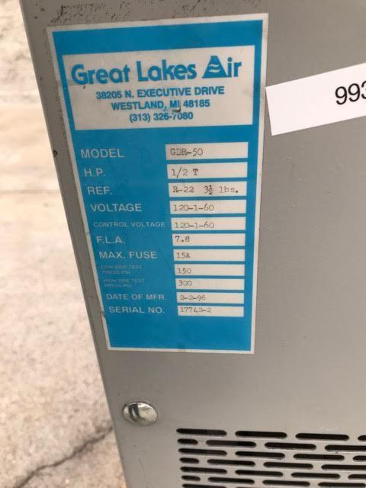 Great Lakes Air Compressed Air Dryer - Image 2 of 4