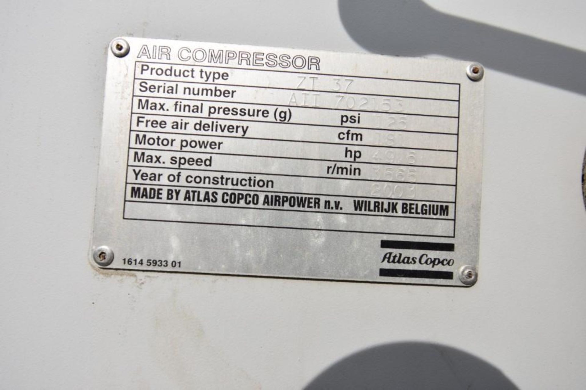 Atlas Copco Air Compressor - Image 5 of 6