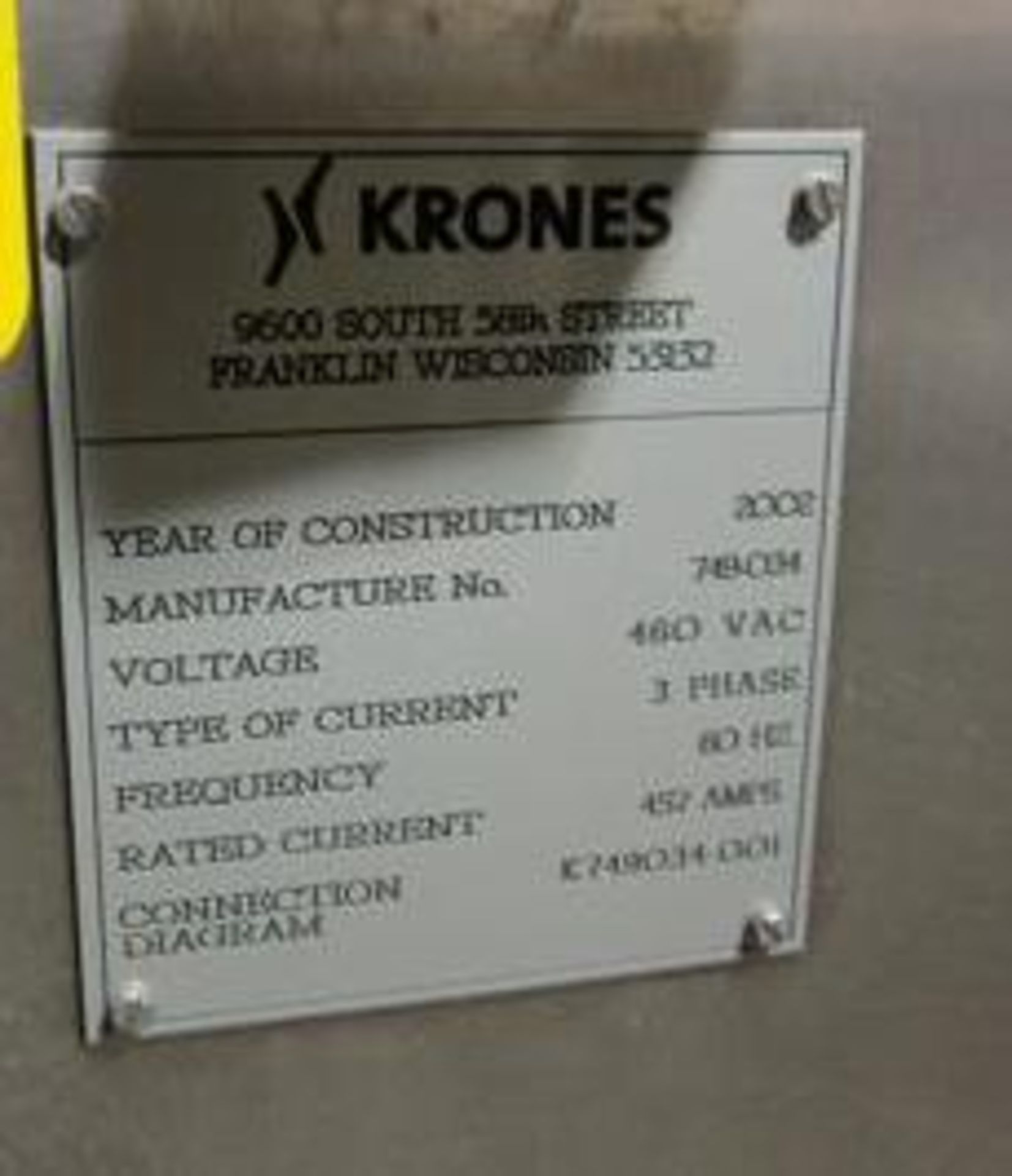 Krones Autocol Pressure Sensitive Labeler - Image 5 of 5