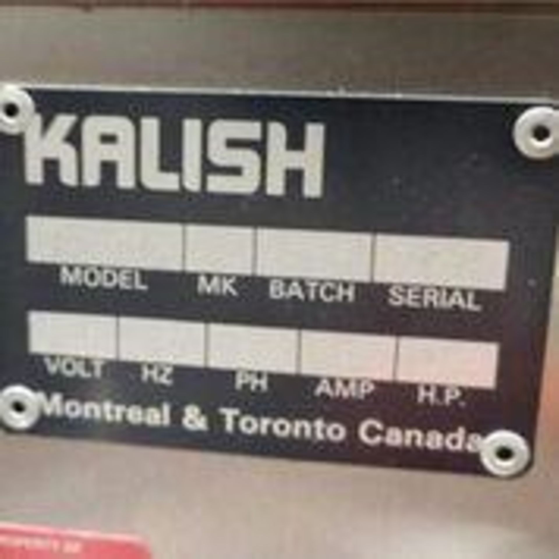 Kalish Model 92000 Semi Automatic Rotary Retorquer - Image 3 of 3