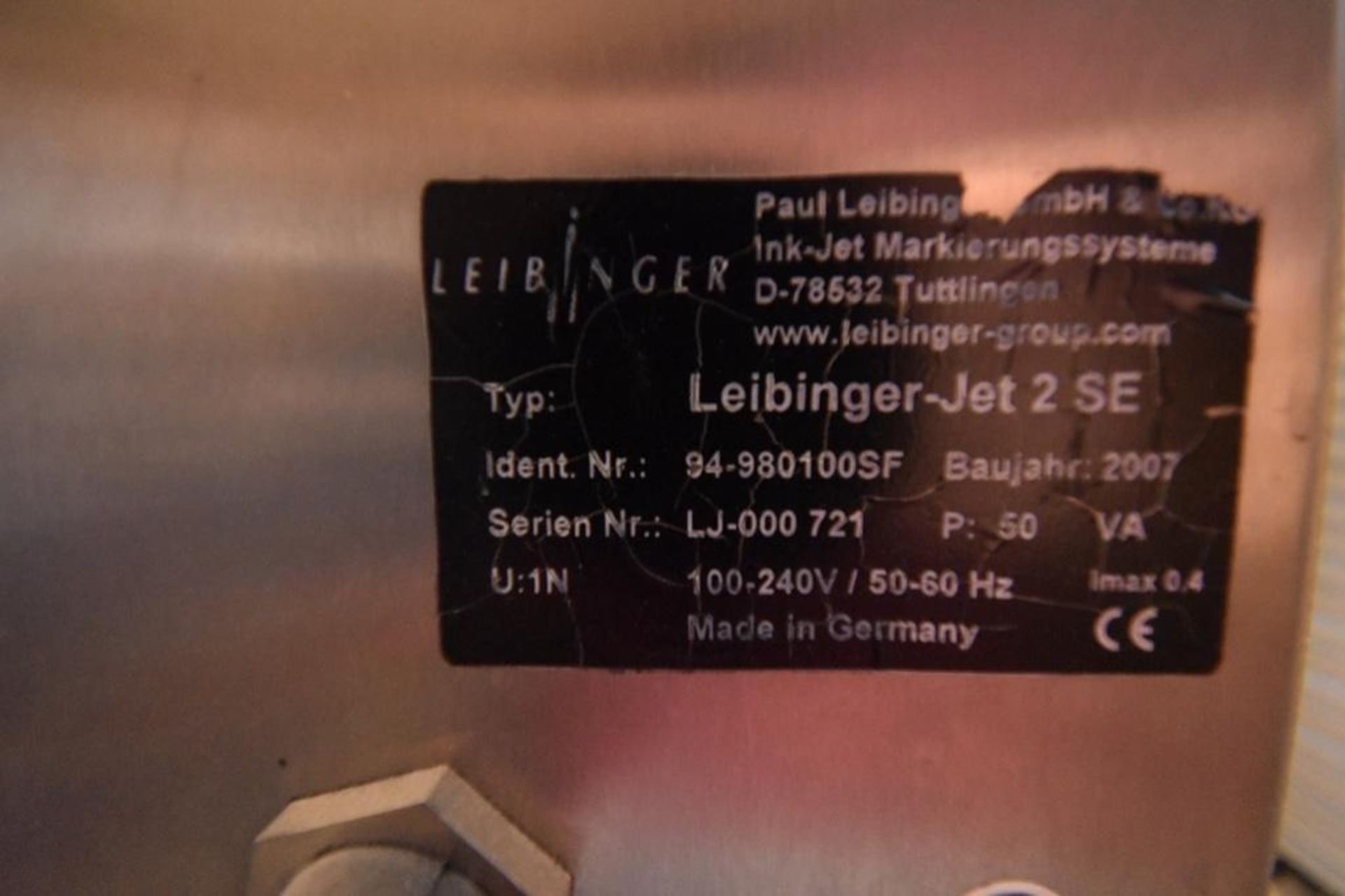 Leibinger Jet2 Ink Jet Printer - Image 2 of 4