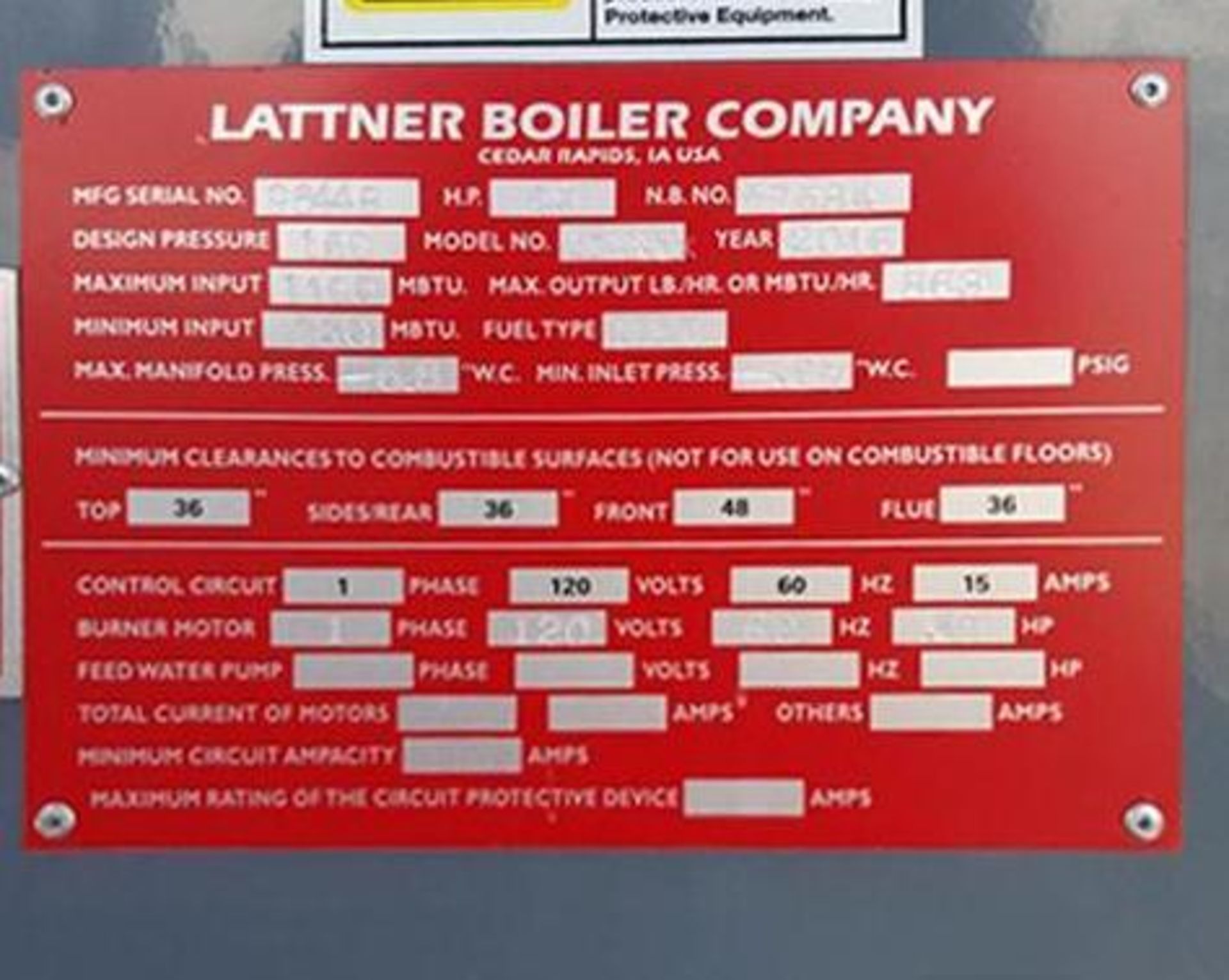 1-Used Lattner Boiler - Image 4 of 4