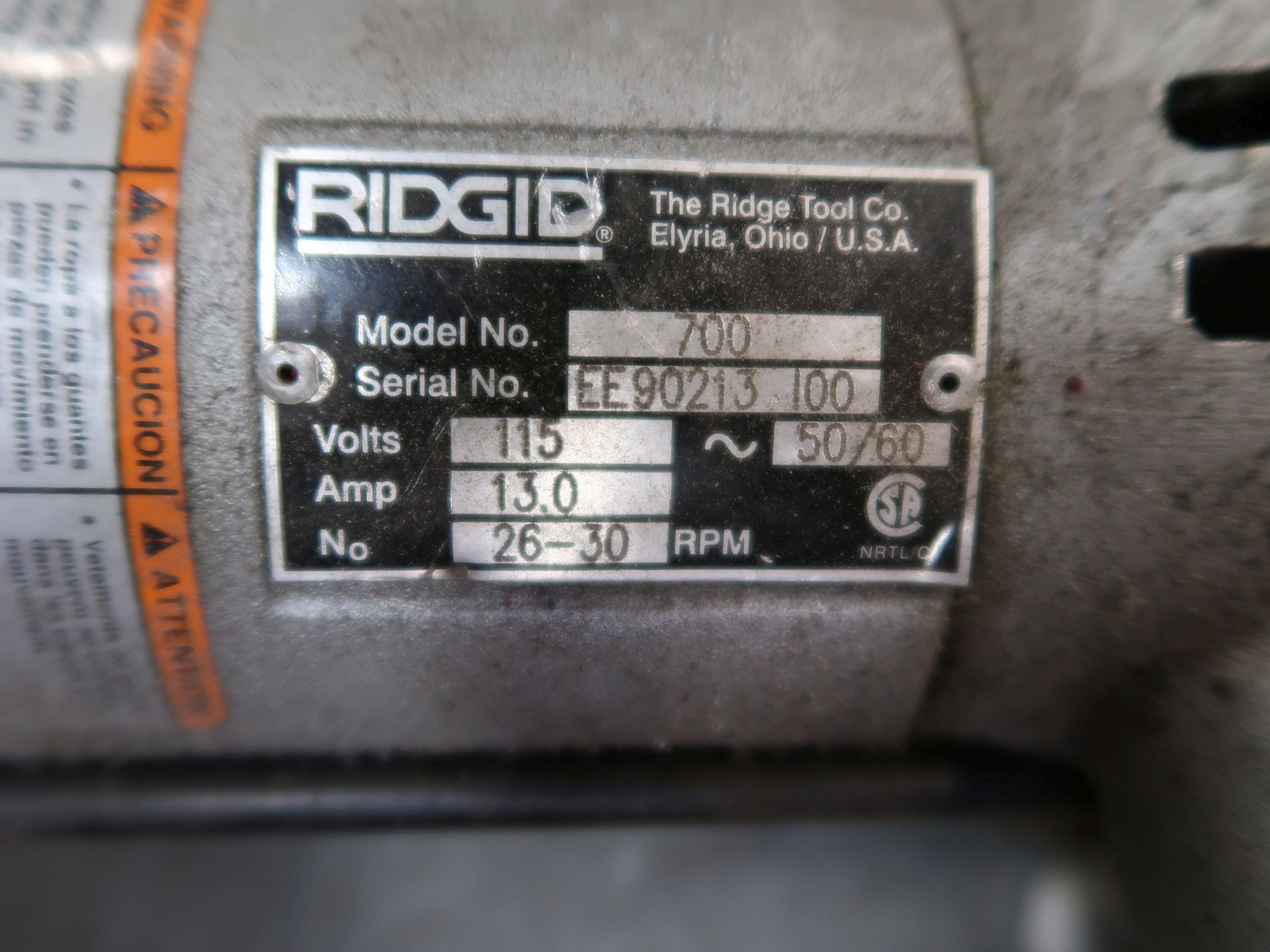 RIDGID MODEL 700 HAND HELD POWER DRIVE THREADER - Bild 2 aus 2