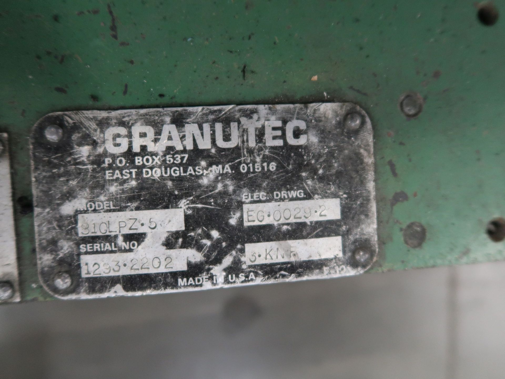 5 HP GRANUTEC MODEL 810LPZ-5 GRANULATOR; S/N 1293-2202 - Image 5 of 5