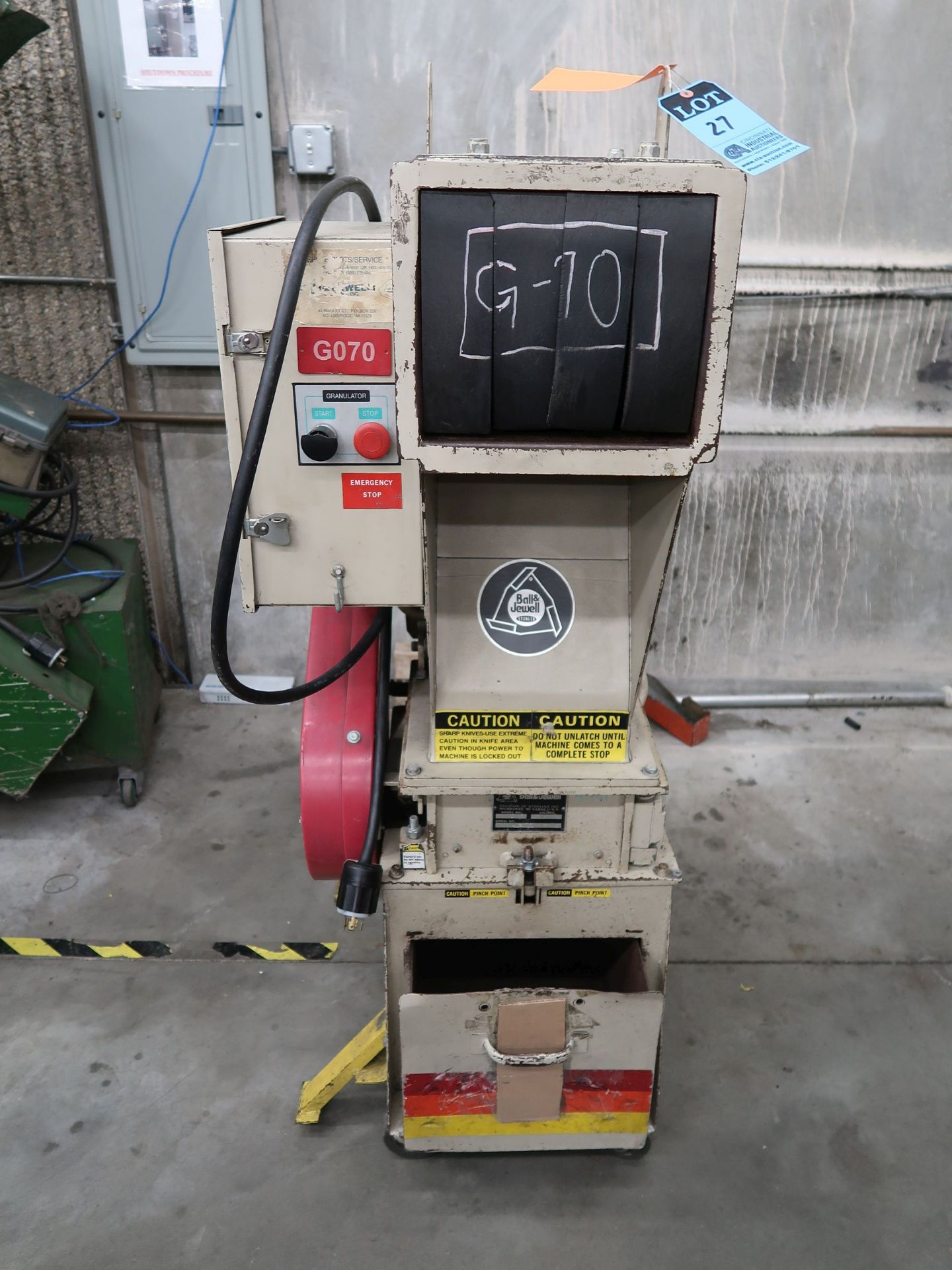 5 HP BALL AND JEWEL MODEL BP18 GRANULATOR; S/N 34588