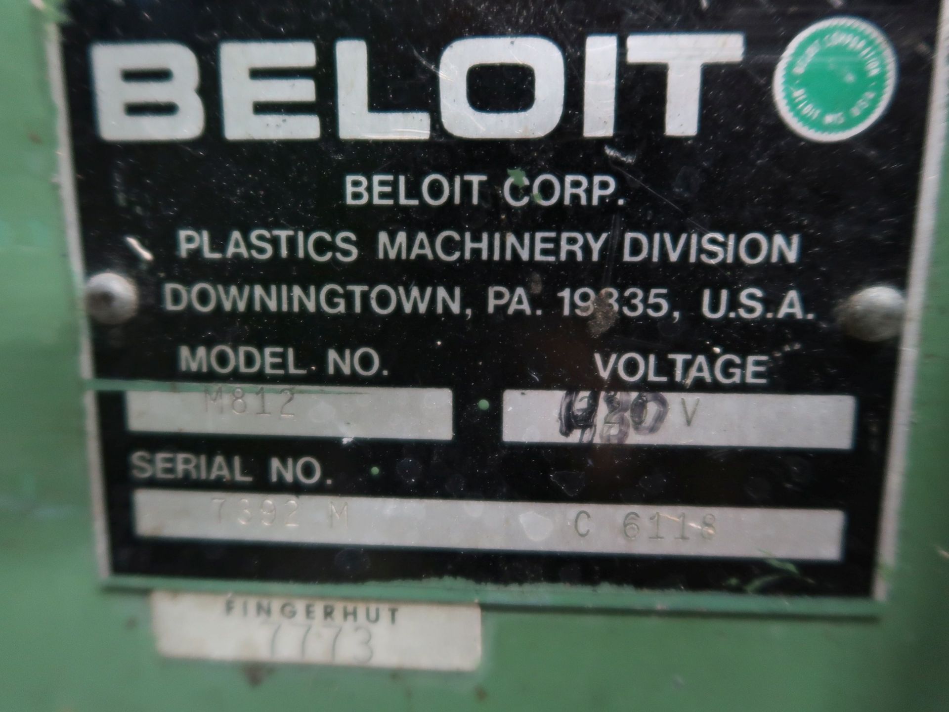 BELOIT MODEL M812 GRANULATOR; S/N 7392M - Image 4 of 4