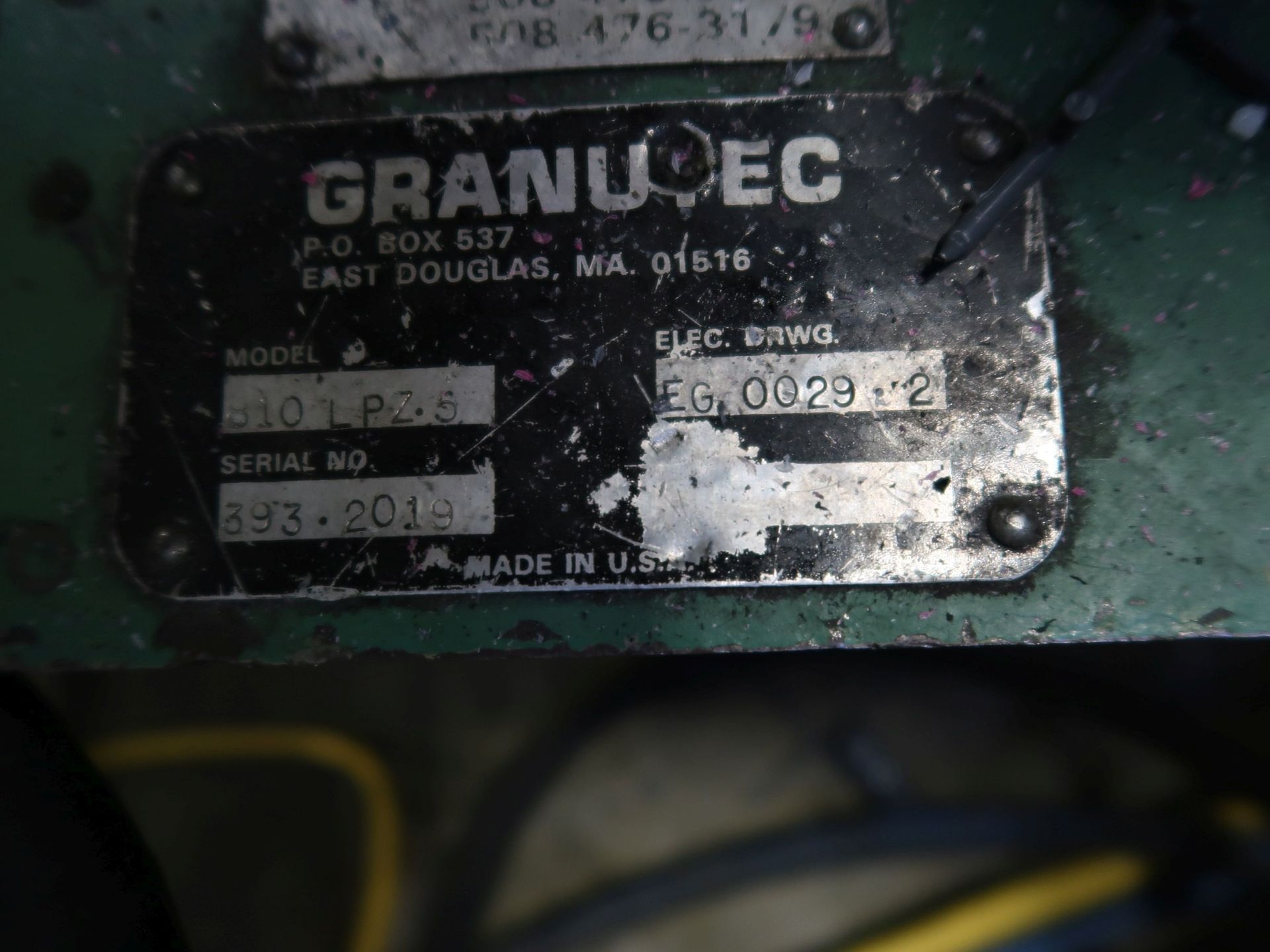 5 HP GRANUTEC MODEL 810LPZ-5 GRANULATOR; S/N 393-2019 - Image 4 of 4