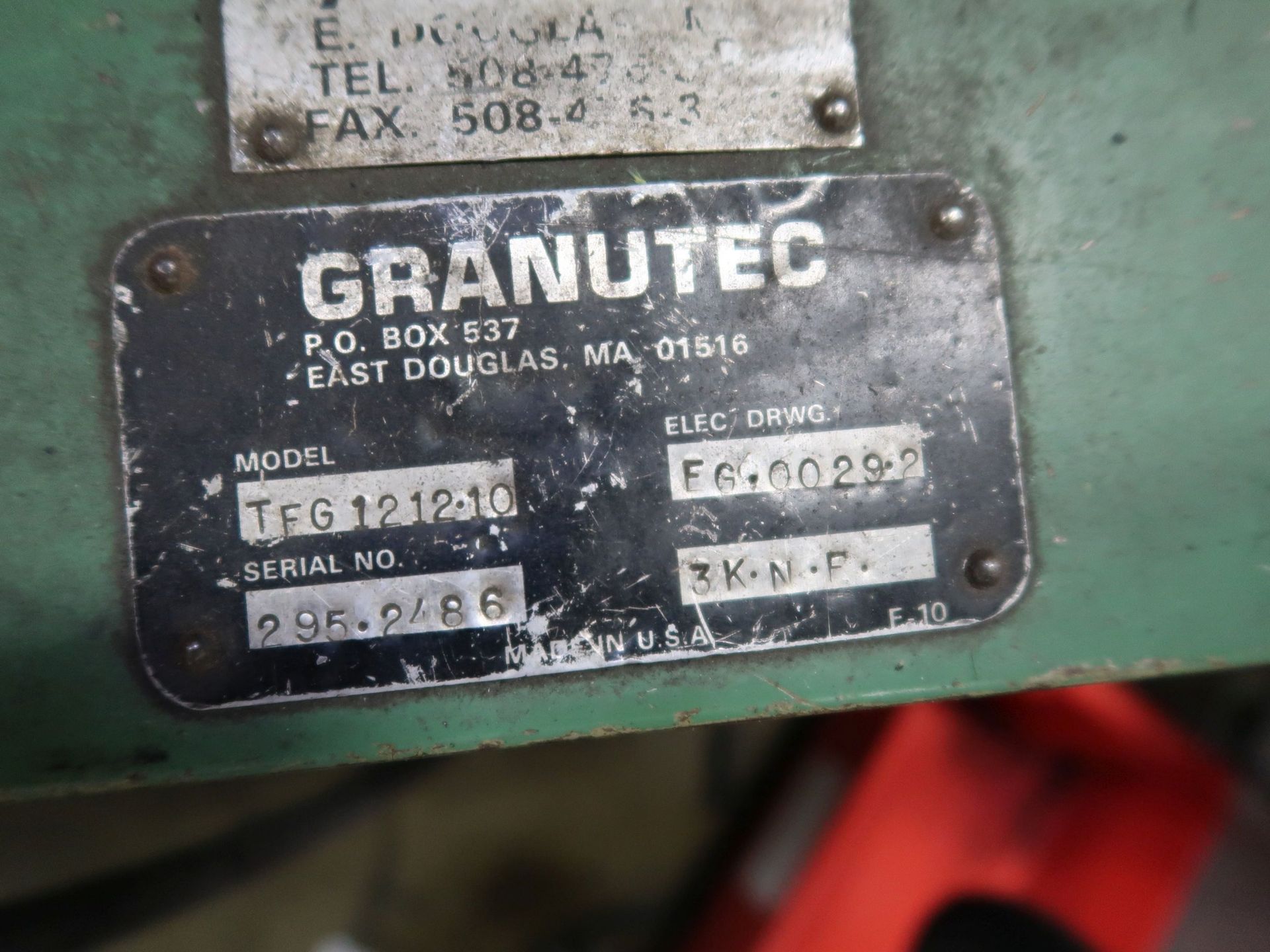 10 HP GRANUTEC MODEL TFG1212-10 GRANULATOR; S/N 2952486 - Image 3 of 3