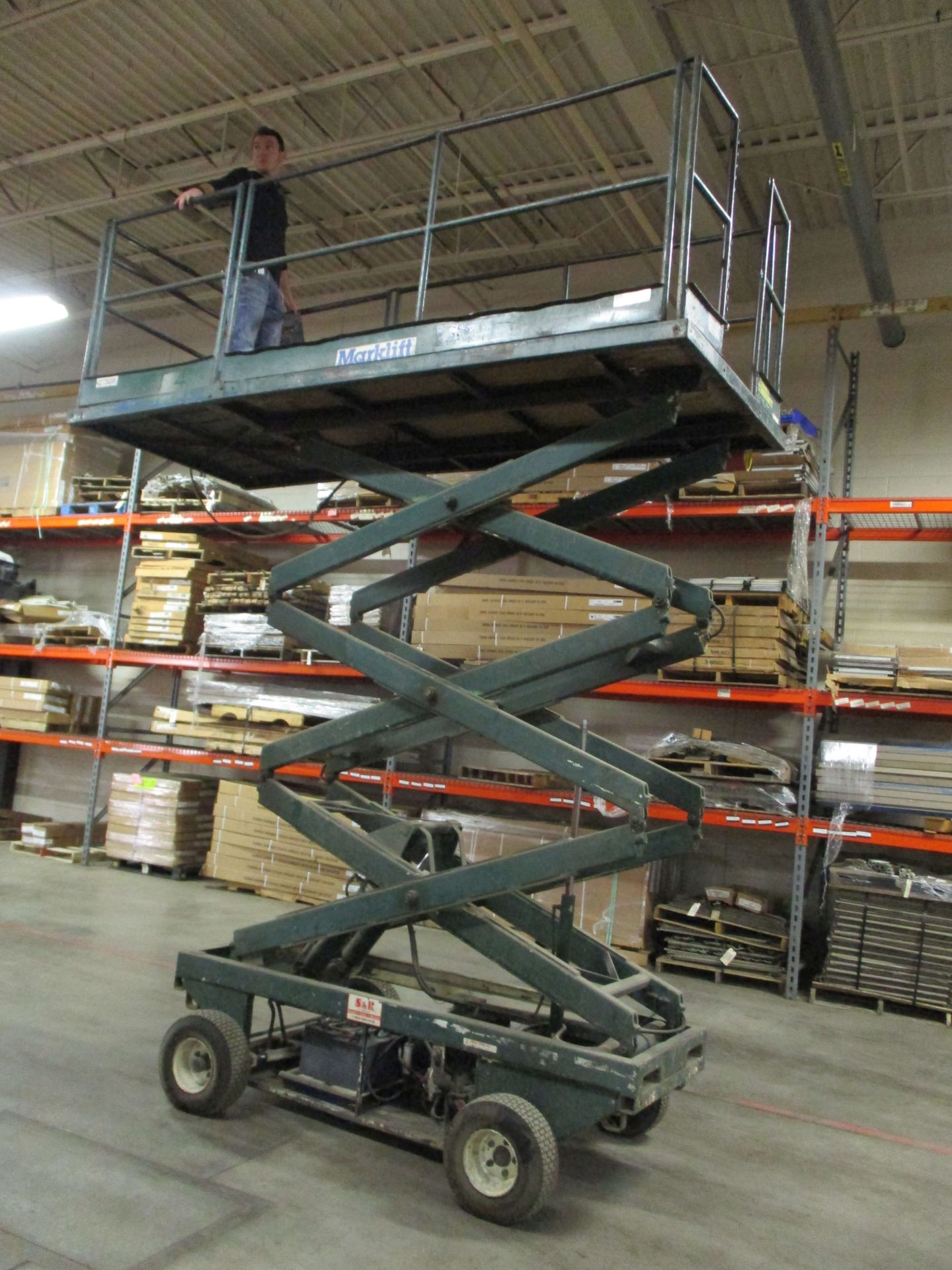 MARKLIFT ELECTRIC SCISSOR LIFT, 54" WIDE X 134" LONG WORK PLATFORM, 168" LIFT HEIGHT, 1,000 LB. - Image 5 of 5