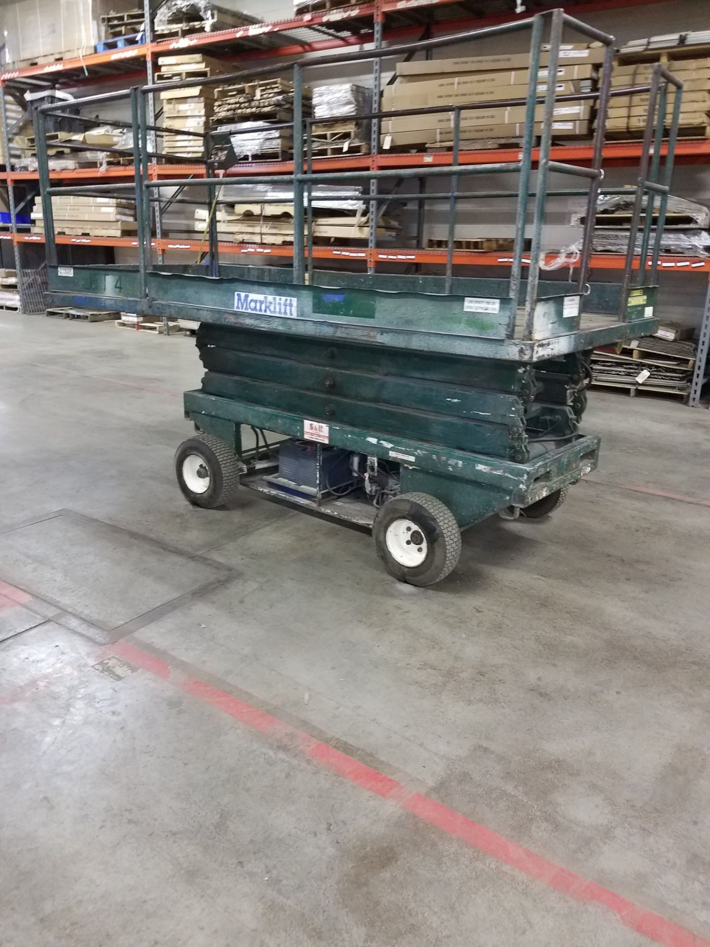 MARKLIFT ELECTRIC SCISSOR LIFT, 54" WIDE X 134" LONG WORK PLATFORM, 168" LIFT HEIGHT, 1,000 LB. - Image 3 of 5