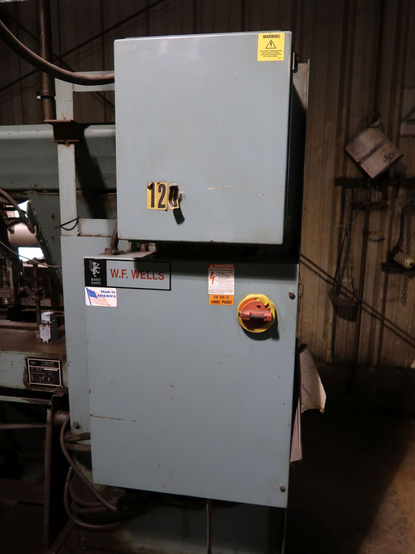 16" X 20" WF WELLS MODEL F-16-1 METAL CUTTING HORIZONTAL BAND SAW; S/N 314 - Image 7 of 8