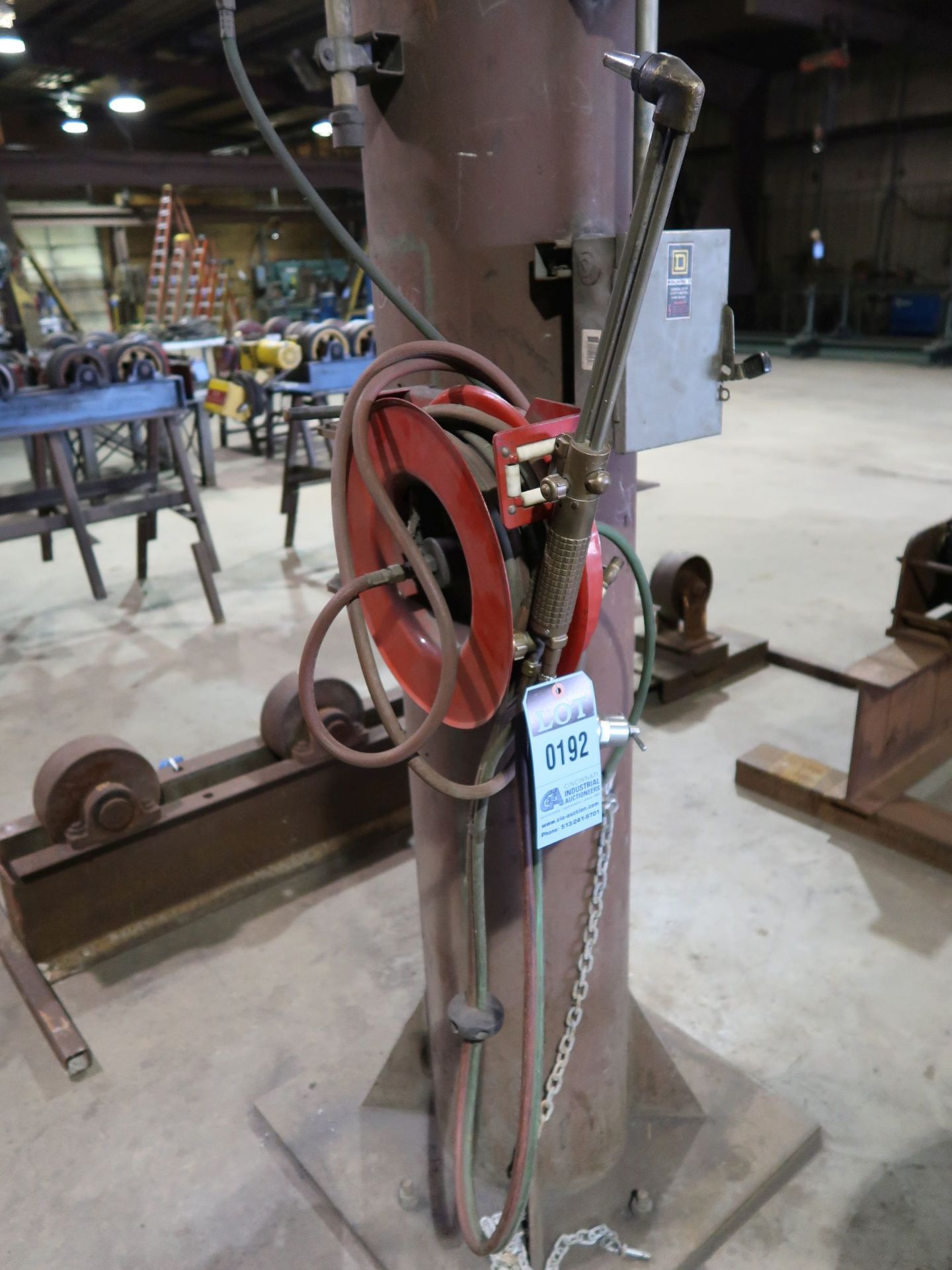 OXY-ACETYLENE STATIONS WITH TORCH, HOSES, GAGE AND HOSE REEL