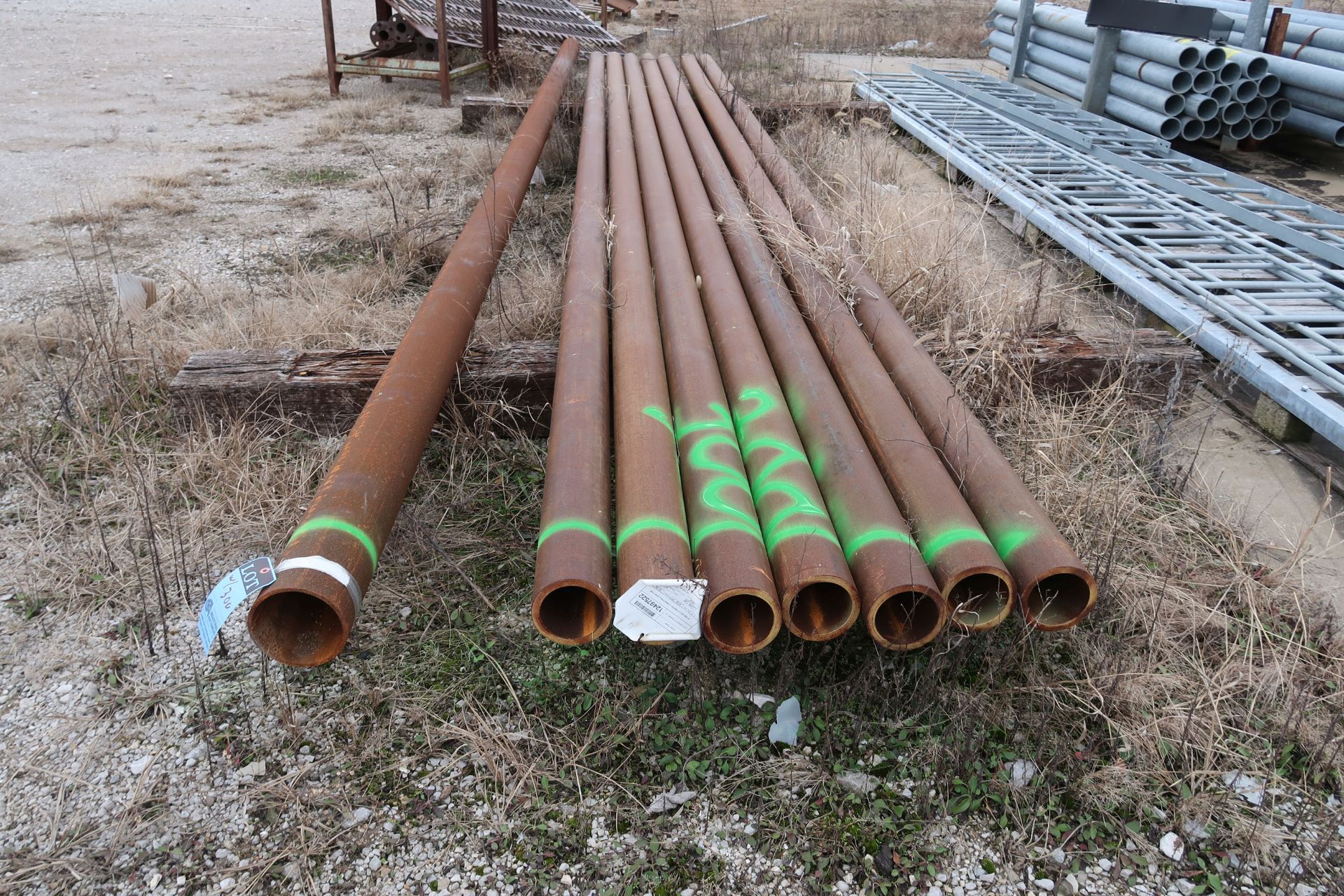 (LOT) HEAVY DUTY THICK WALL STEEL PIPE *LOT COLOR GREEN* - Image 3 of 4