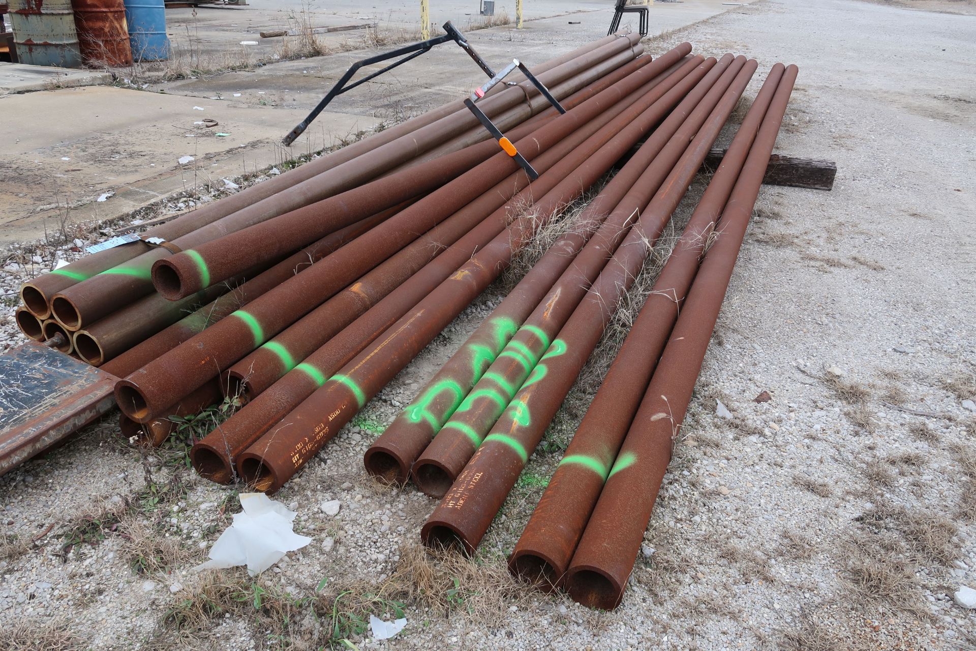 (LOT) HEAVY DUTY THICK WALL STEEL PIPE *LOT COLOR GREEN*