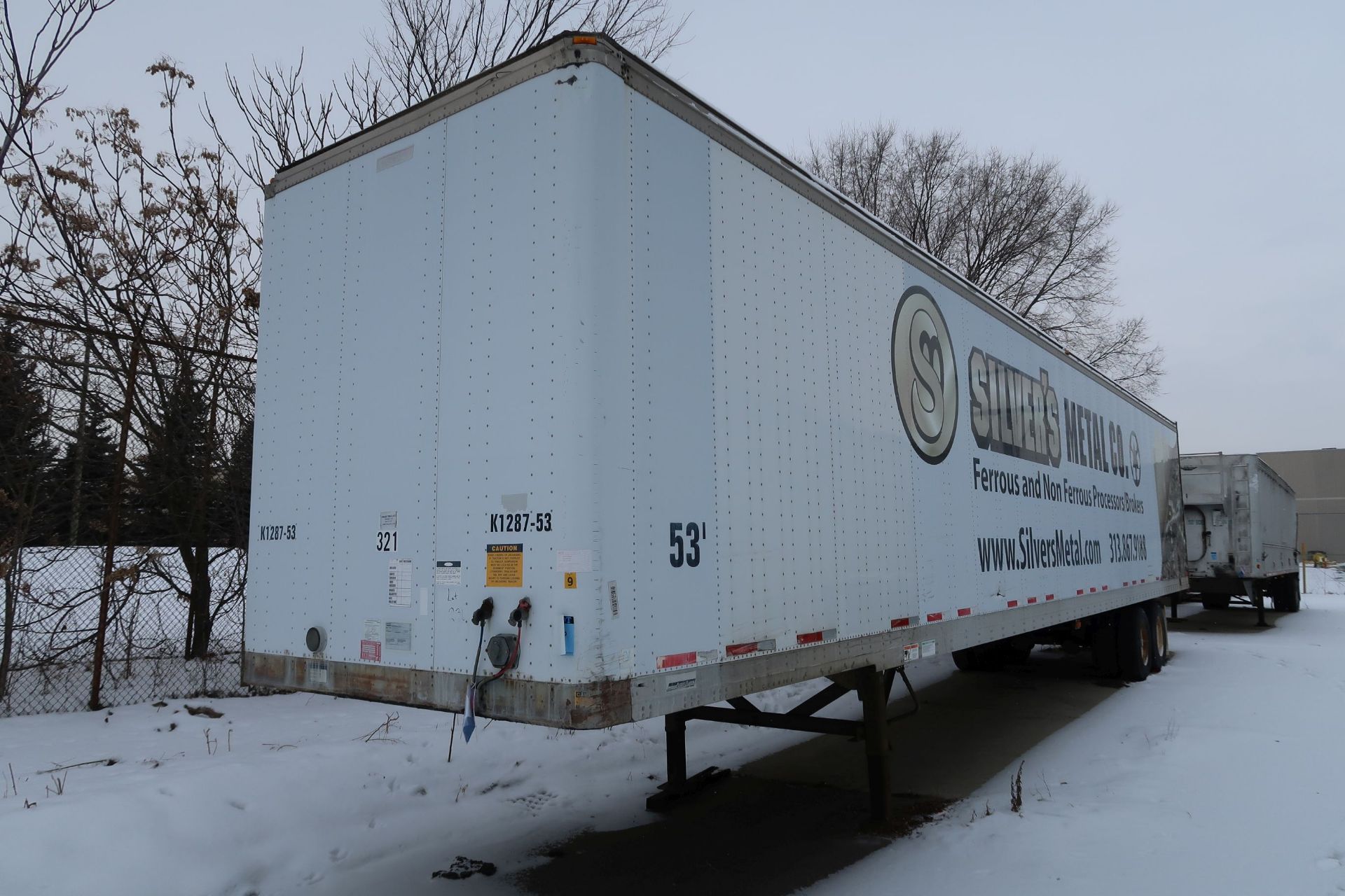 53' FRUEHAUF TANDEM AXLE BOX TRAILER; VIN # 1JJV532FOW485215 (NEW 1998)