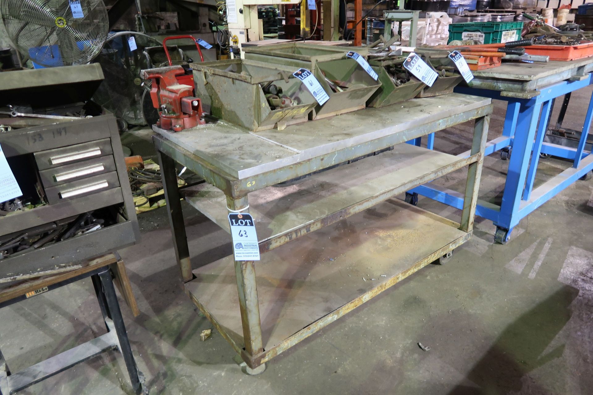 58" X 28" STEEL CART WITH 6" VISE
