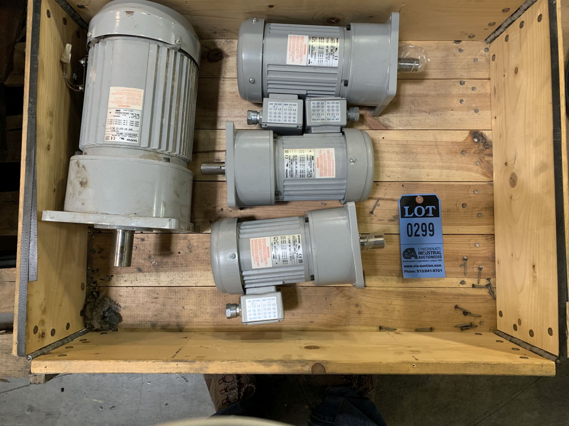 (LOT) (3) 1/4 HP AND (1) 2 HP ELECTRIC ELECTRIC MOTORS IN BOX - NEW **LOCATED AT 1711 KIMBERLY