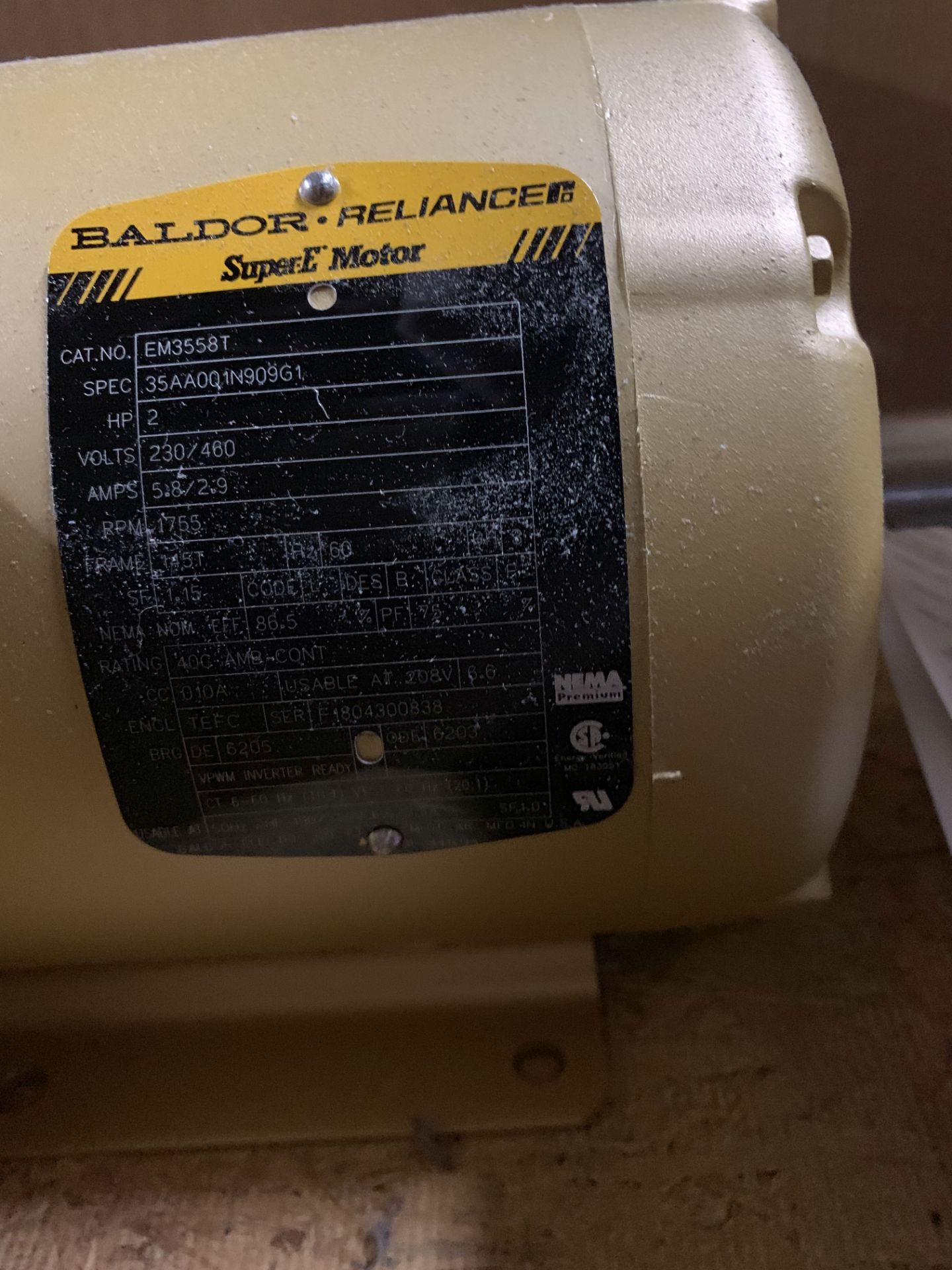 2 HP BALDOR RELIANCE ELECTRIC MOTOR - NEW **LOCATED AT 111 W. WESTCOTT WAY** - Image 2 of 2