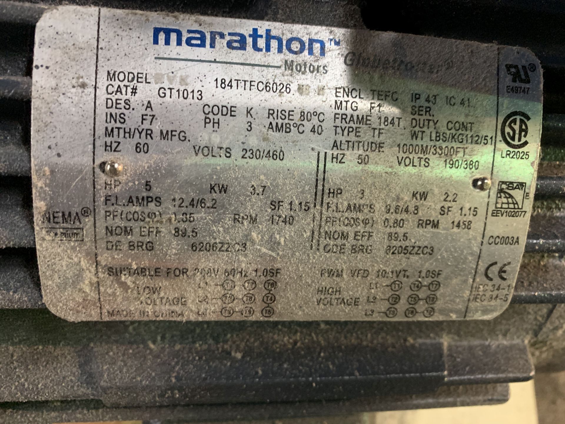 5 HP MARATHON ELECTRIC MOTOR - NEW **LOCATED AT 111 W. WESTCOTT WAY** - Image 2 of 2