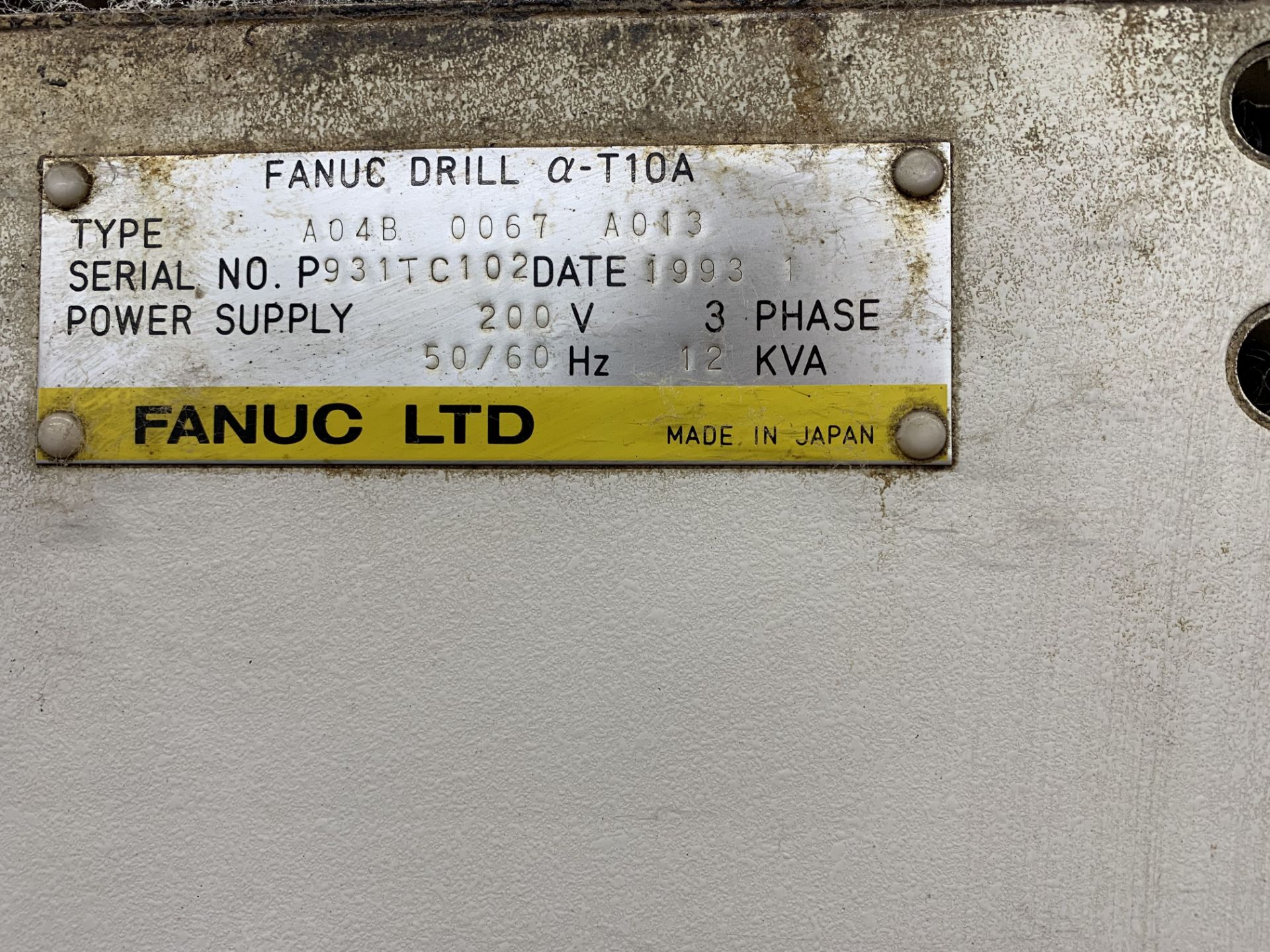 FANUC MODEL ROBODRILL ALPHA T10A CNC DRILL AND TAPPING CENTER; S/N P931TC102, 19,5" X-AXIS, 11.8" - Image 7 of 7