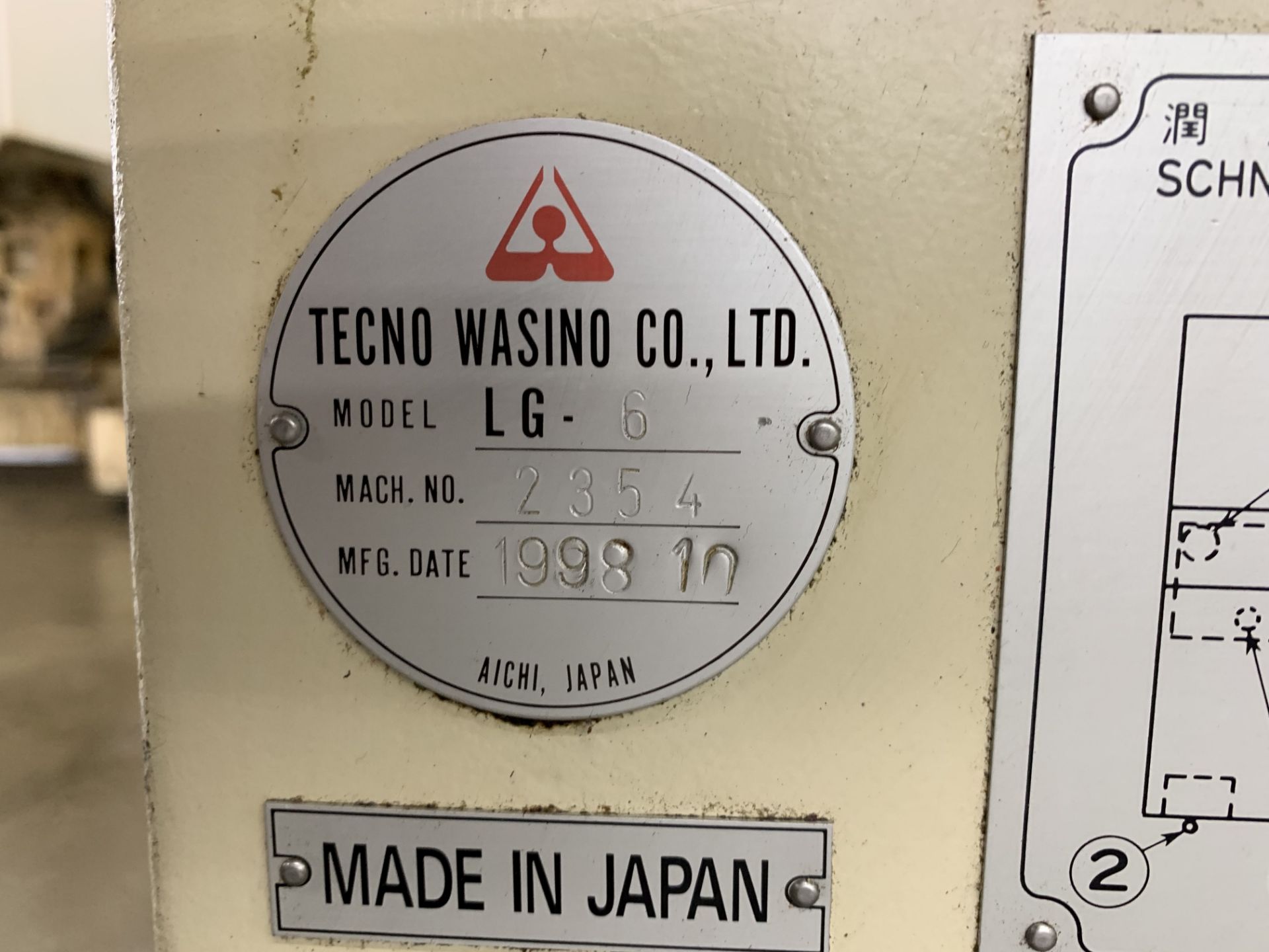 TECNO WASINO MODEL LG-6 CNC CHUCKER; S/N 2354 (NEW 1998) - Image 9 of 9