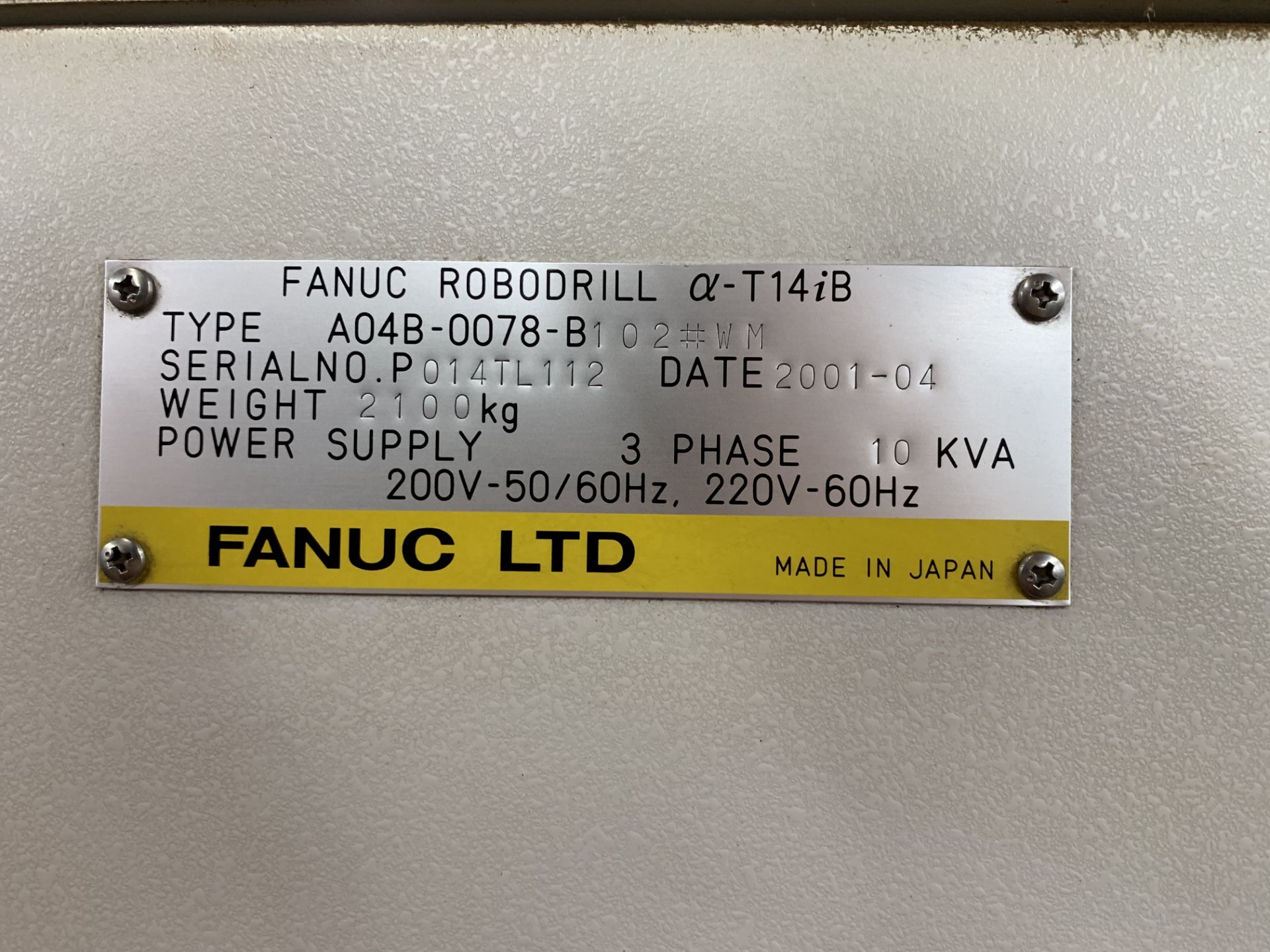 FANUC MODEL ROBODRILL ALPHA T14iB CNC DRILL AND TAPPING CENTER; S/N P014TL112, FANUC 16i-M - Image 8 of 9