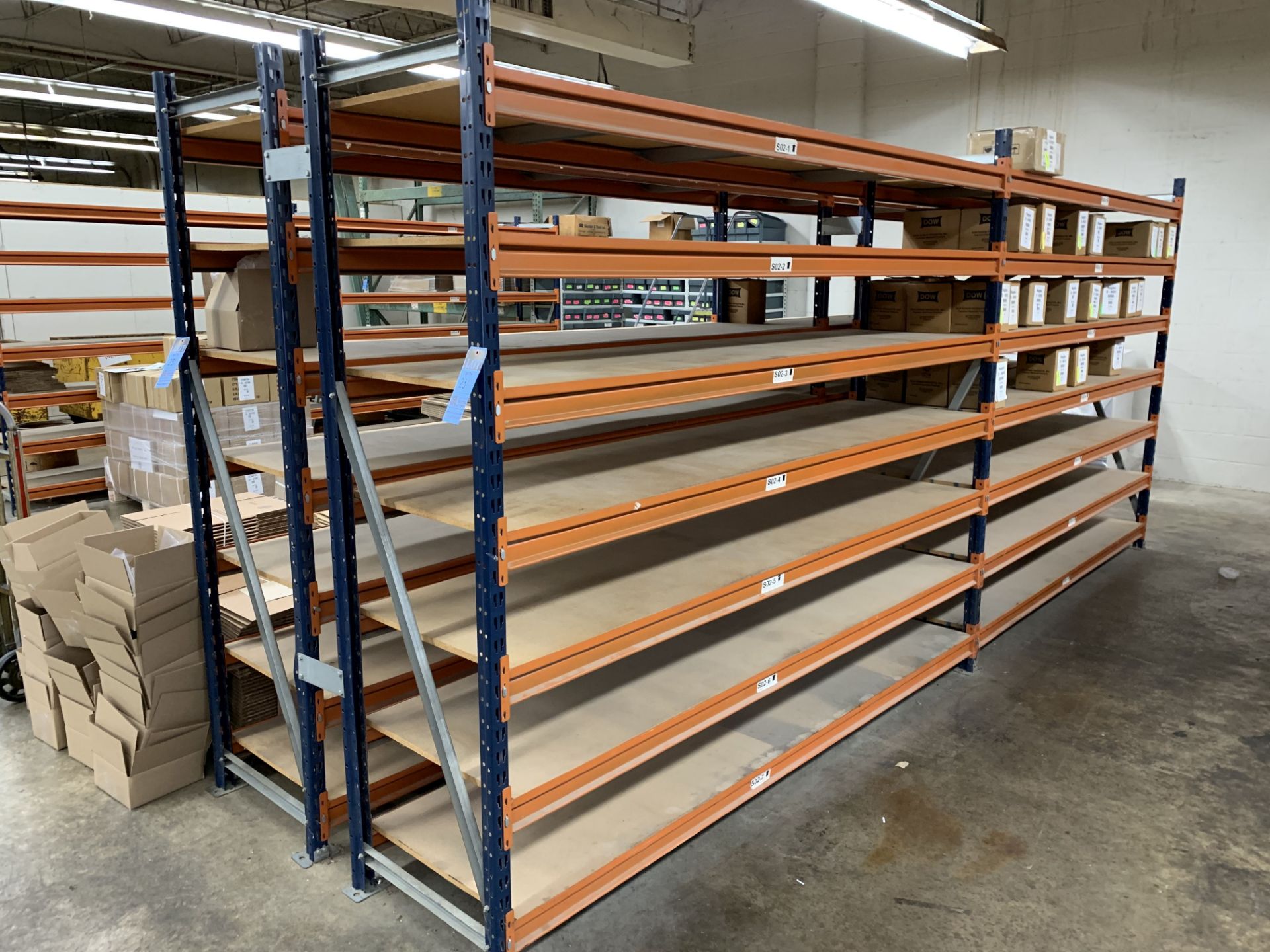 SECTIONS 24" X 96" X 84" HIGH MECALUX ADJUSTABLE BEAM PARTICAL BOARD DECKING PALLET RACK, (8) - Image 2 of 3