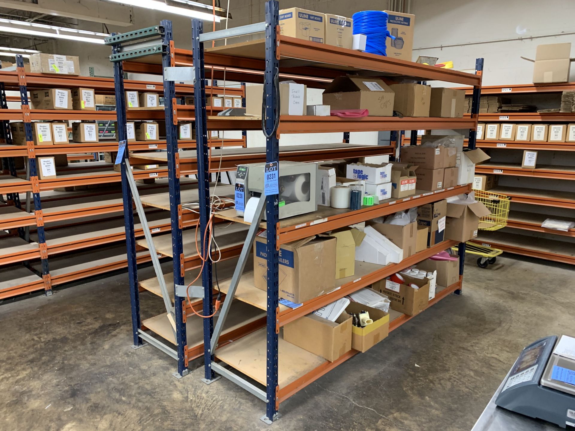 SECTIONS 24" X 96" X 84" HIGH MECALUX ADJUSTABLE BEAM PARTICAL BOARD DECKING PALLET RACK, (8)