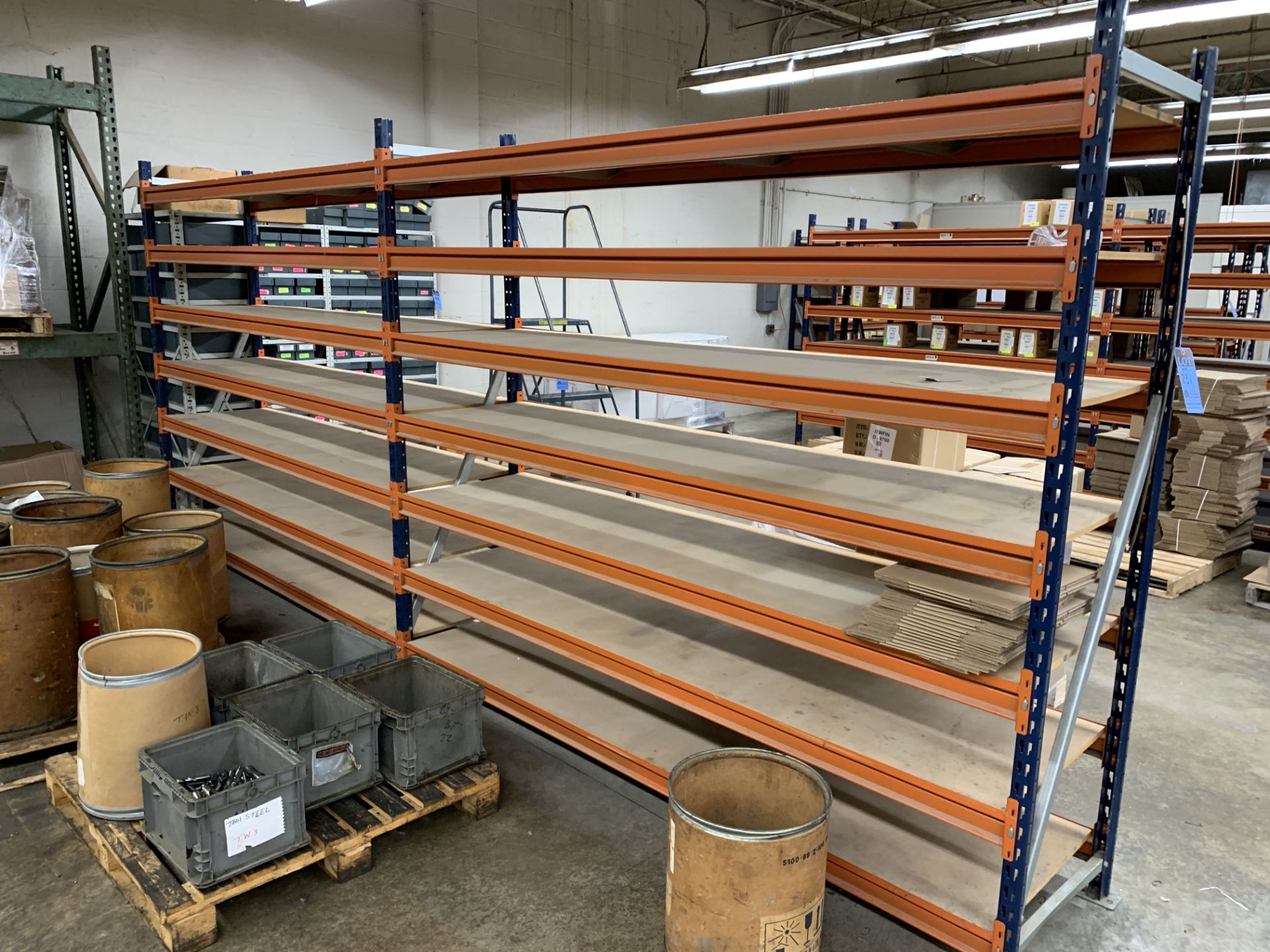 SECTIONS 24" X 96" X 84" HIGH MECALUX ADJUSTABLE BEAM PARTICAL BOARD DECKING PALLET RACK, (8) - Image 3 of 3