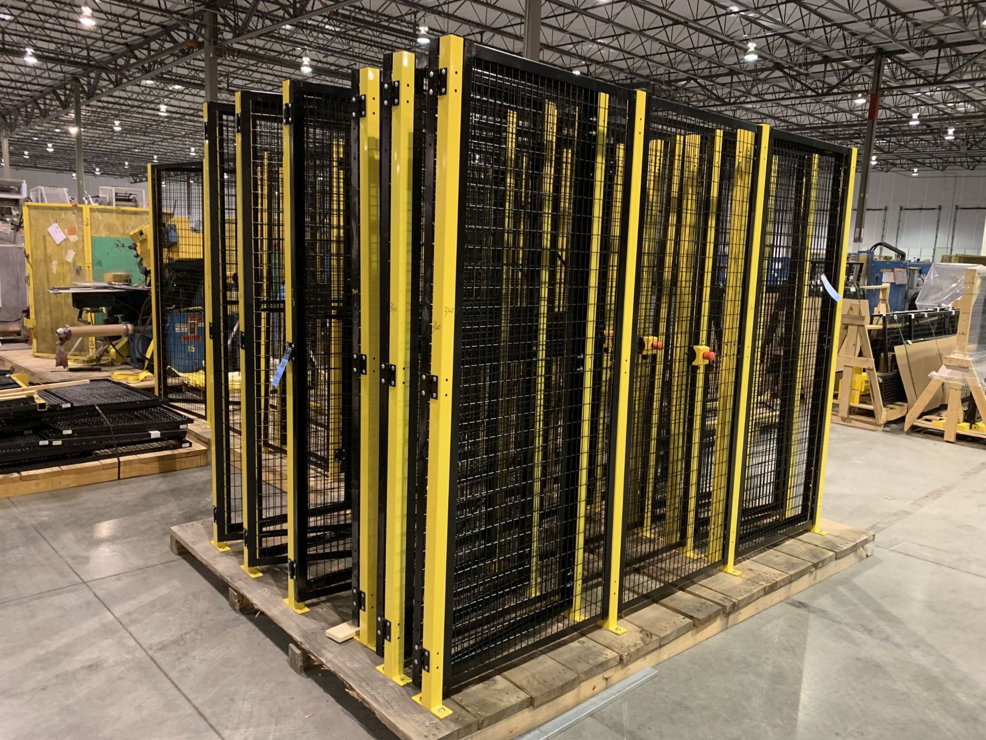 84" X 108" SAFETY CAGE PANELS ON SKID; (3) W/ DOORS