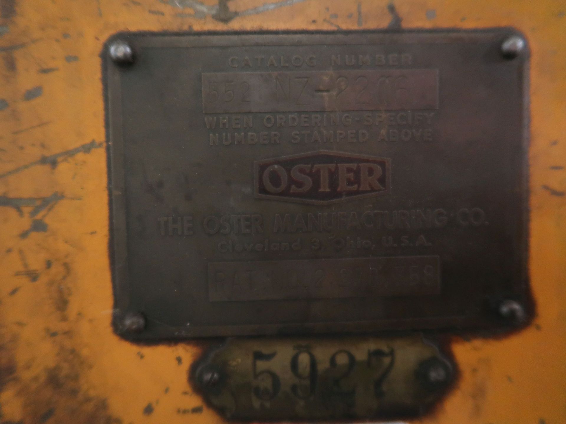 OSTER MODEL 552-NZ-2206 PORTABLE ELECTRIC PIPE THREADER - Image 4 of 4