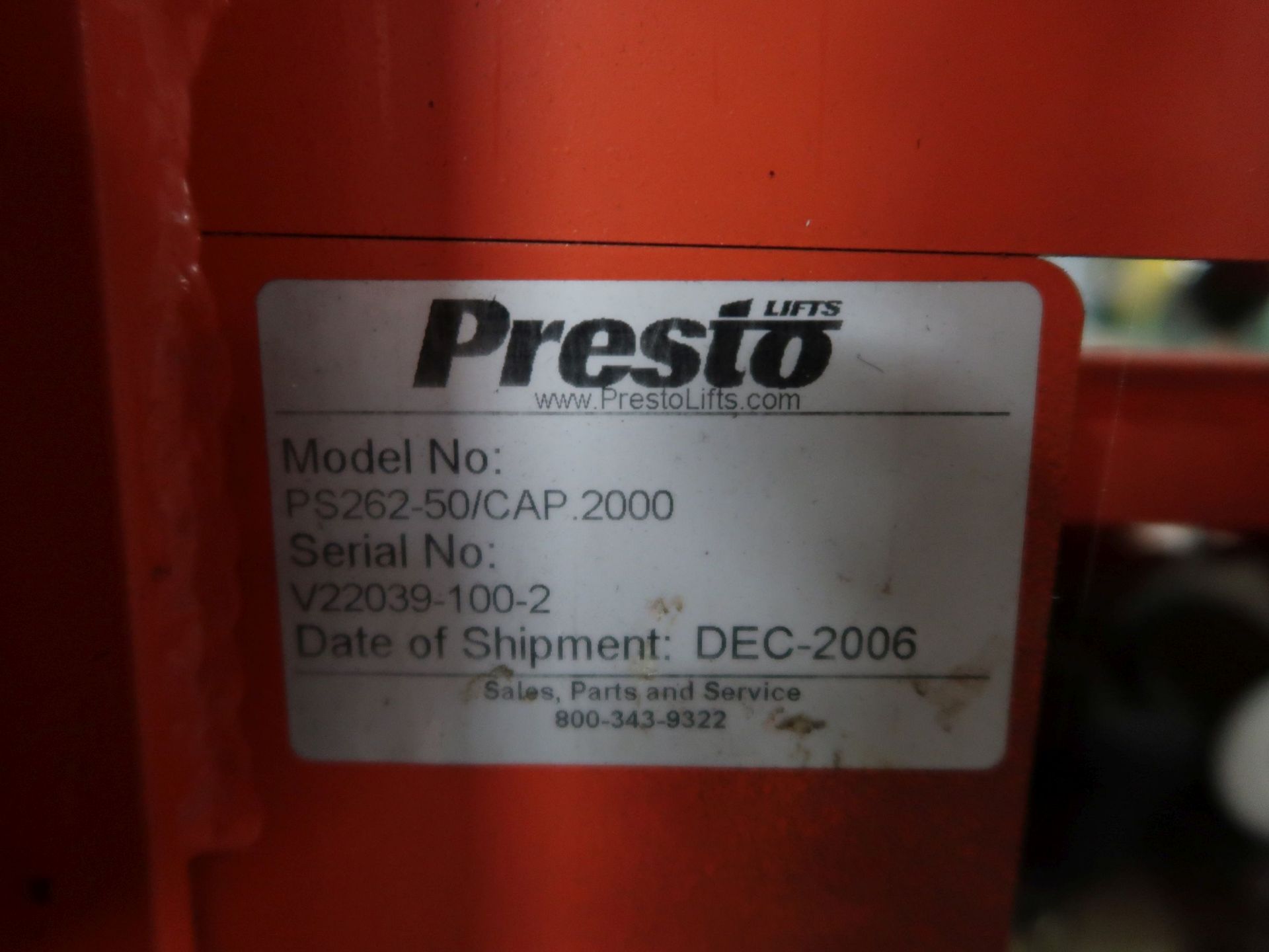 2,000 LB. PRESTO WALK BEHIND ELECTRIC DIE LIFT / STACKER - Image 4 of 4