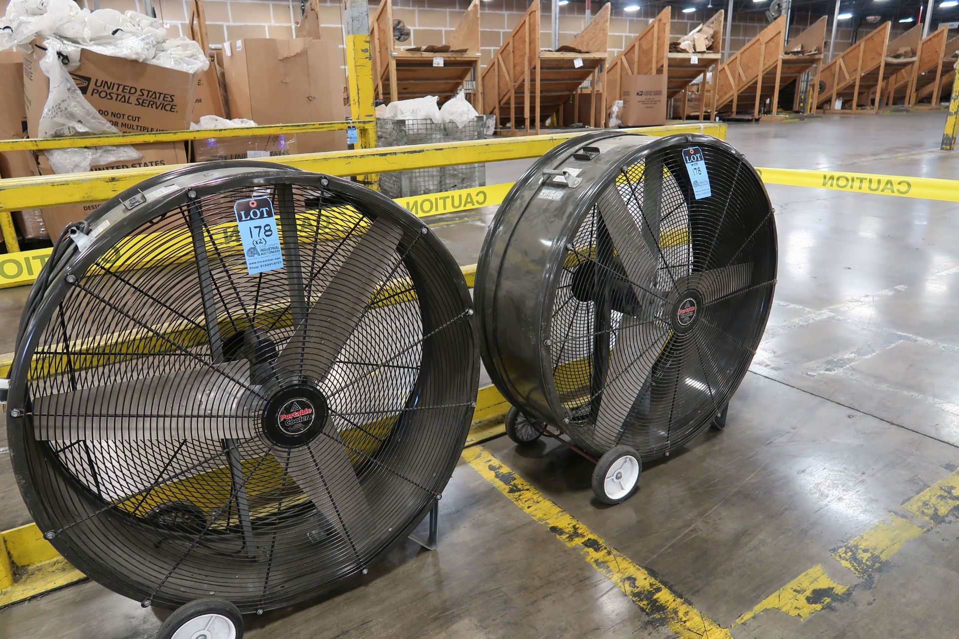 (LOT) (2) 44" DIA. PORTABLE DRUM FANS