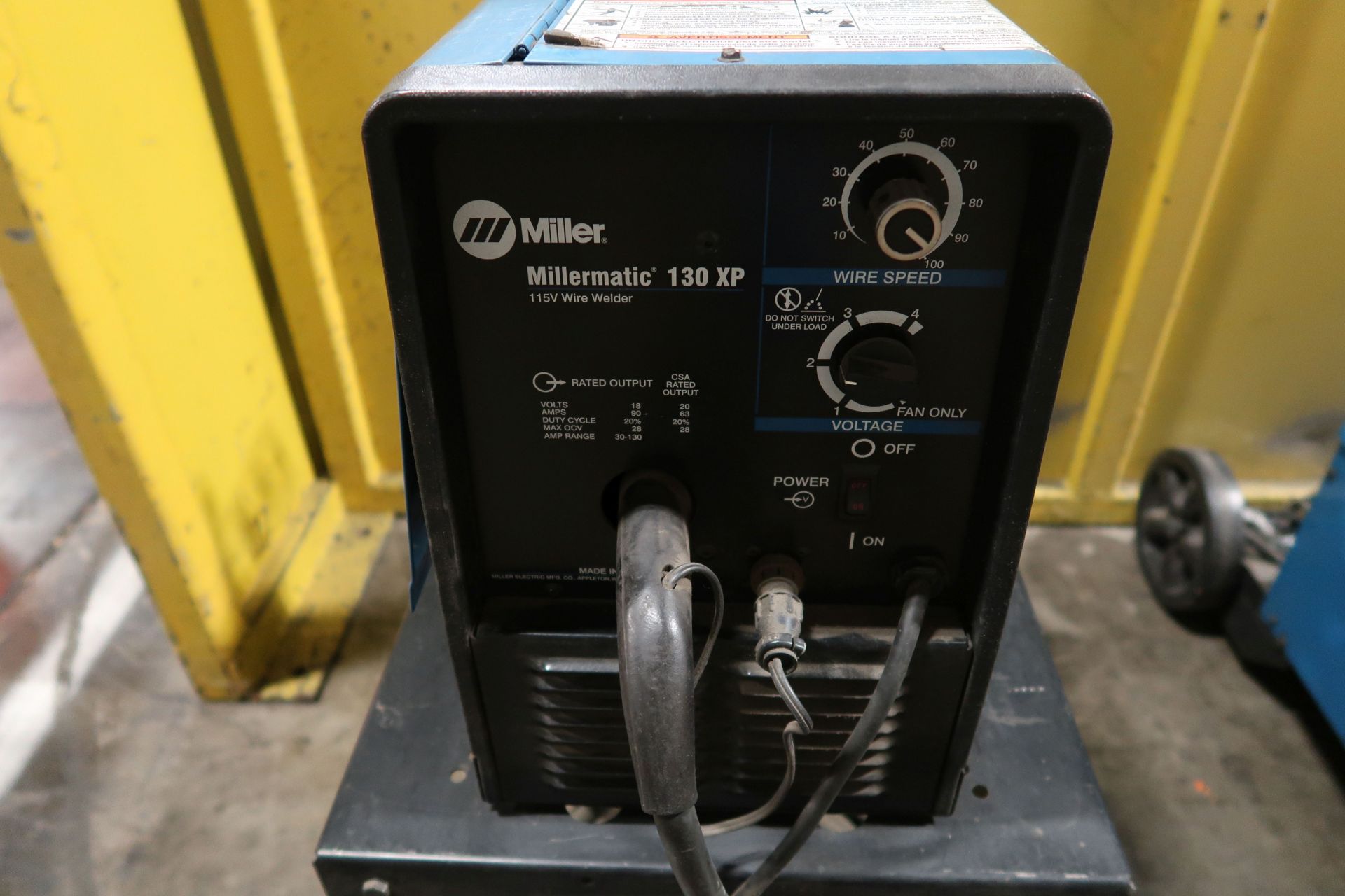 90 AMP MILLER MILLERMATIC 130XP 115 VOLT WIRE FEED WELDER WITH CART - Image 3 of 5