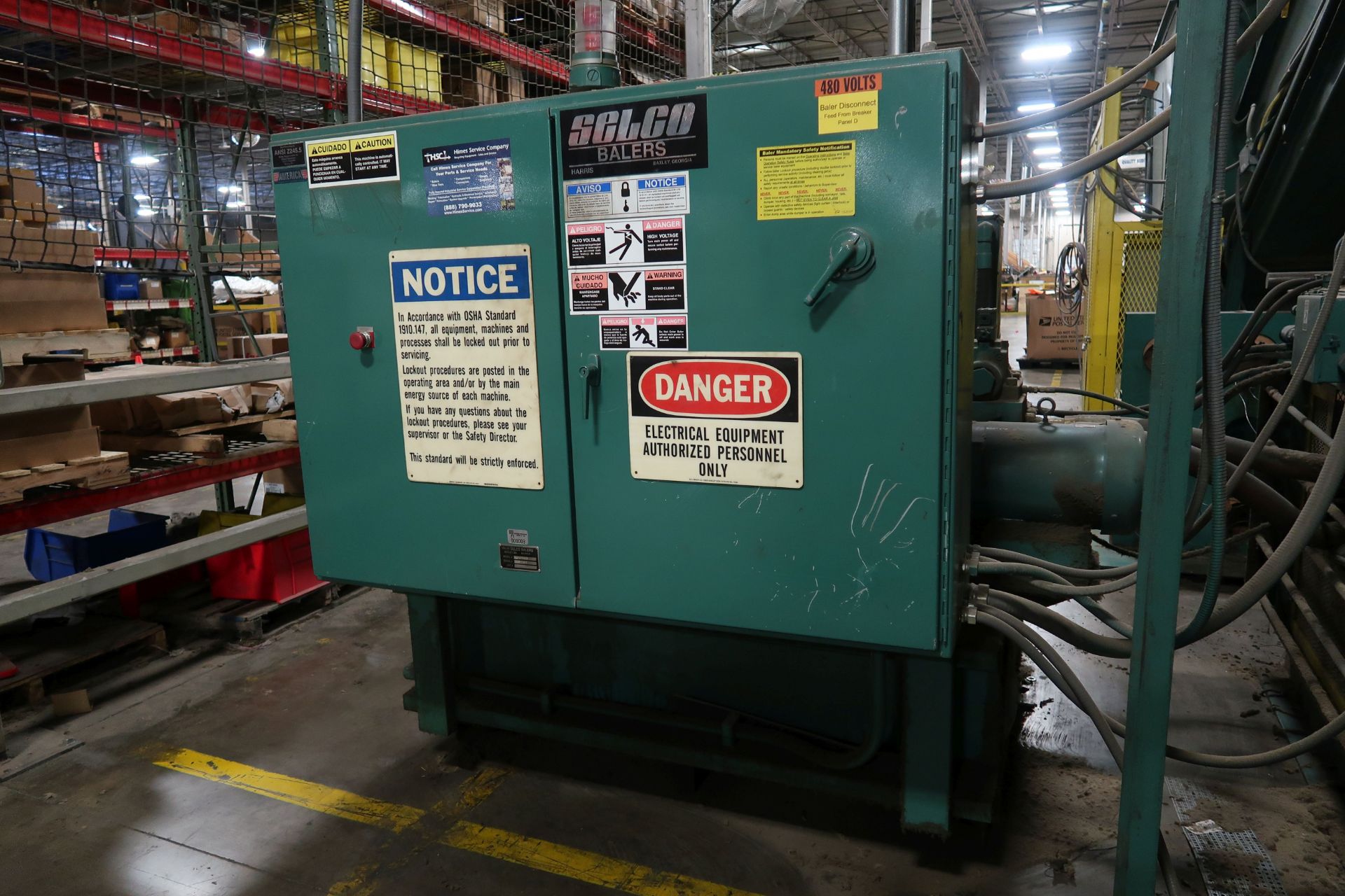 50-HP HARRIS SELCO MODEL HLO-128A50T HORIZONTAL OPEN-END BALER W/ AUTO-TIE; S/N 039870180, 30" WIDE - Image 12 of 34