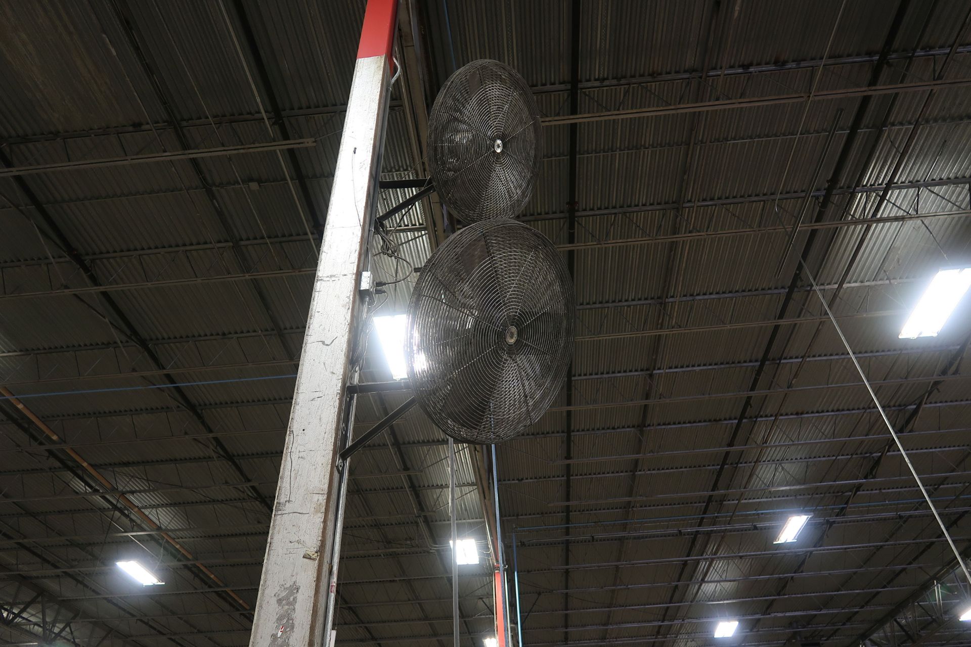 (LOT) APPROX. (45) COLUMN MOUNTED FANS - SOLD BY THE LOT