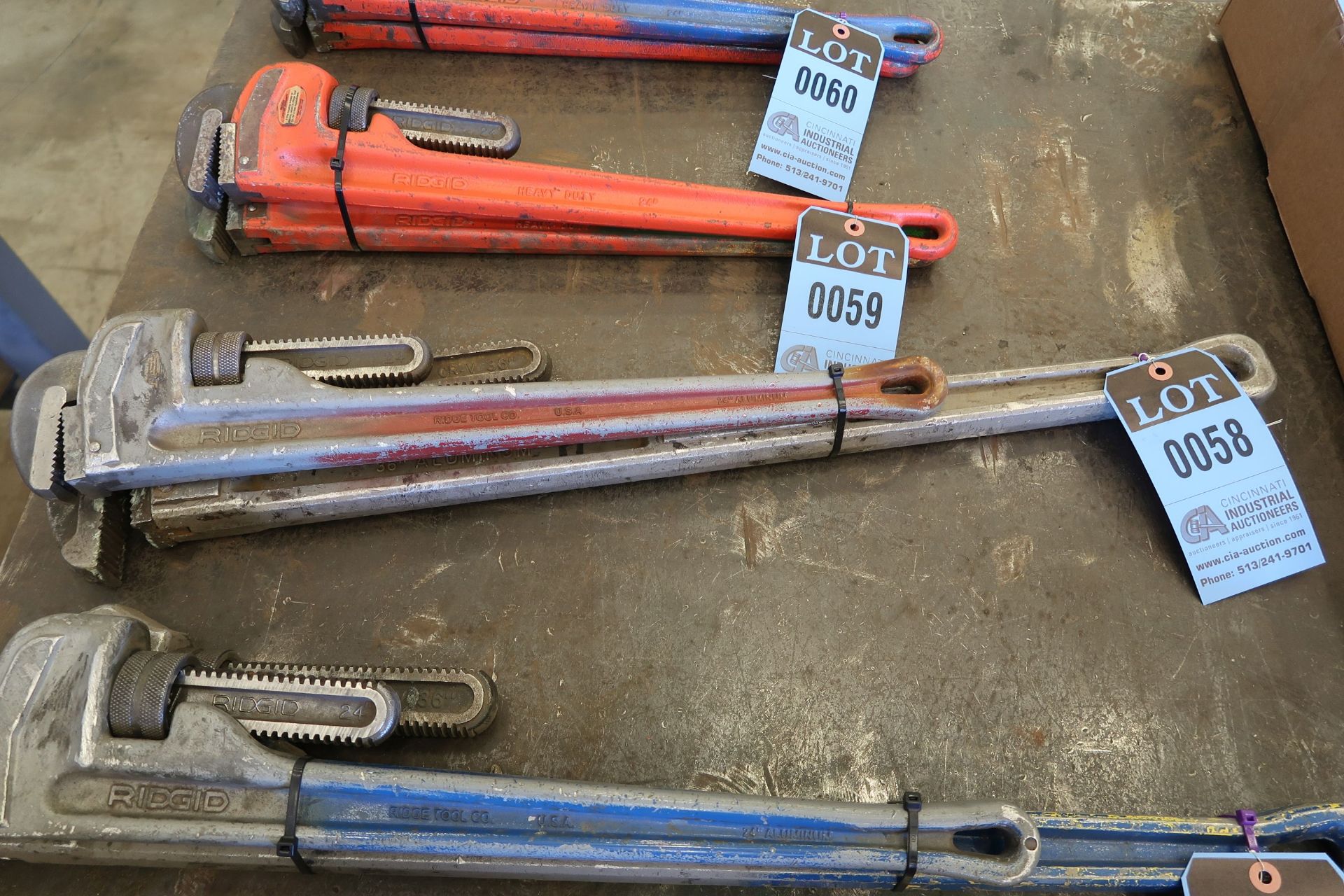 (1) 36" AND (1) 24" ALUMINUM PIPE WRENCHES