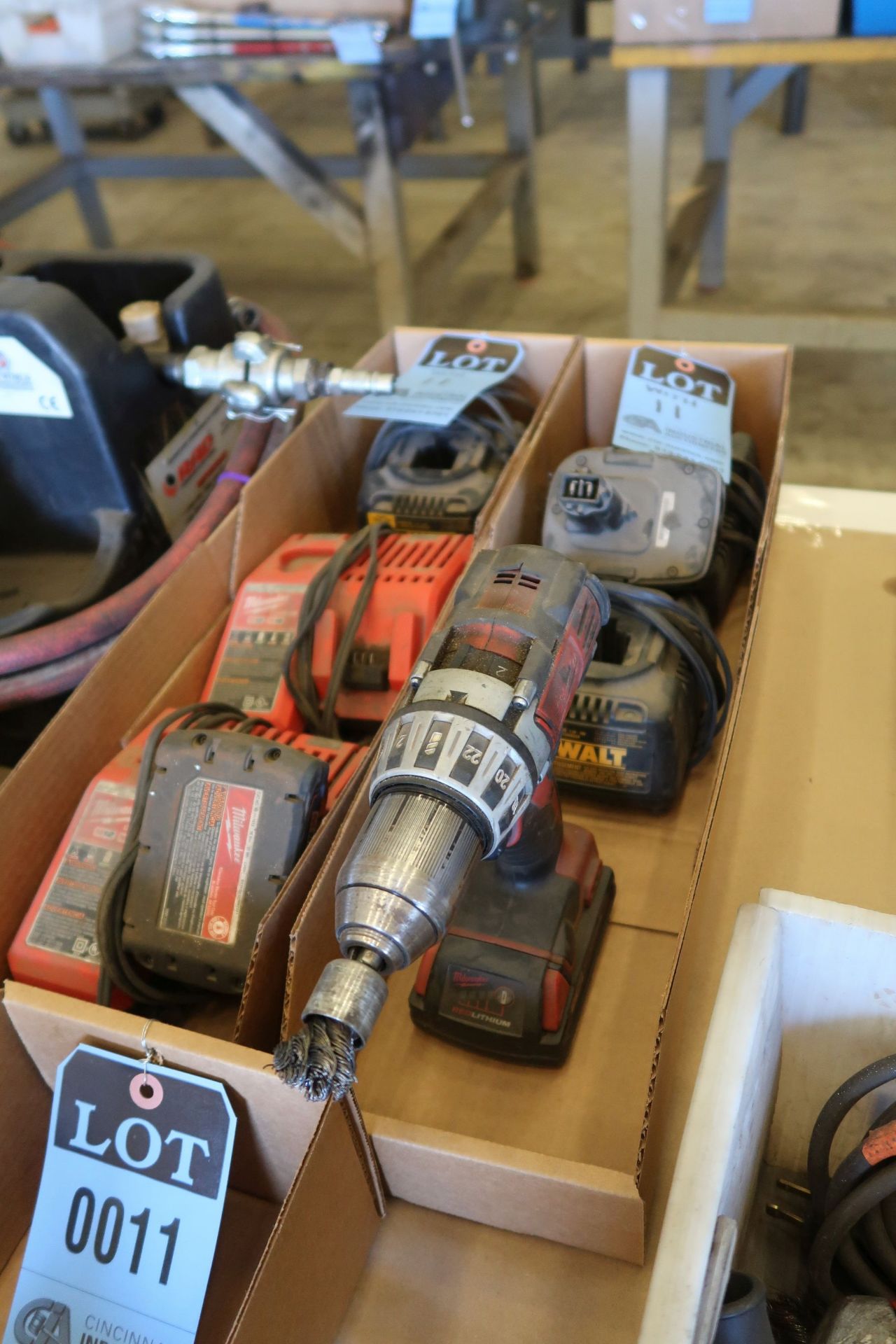 (LOT) DEWALT AND MILWAUKEE CORDLESS DRILLS WITH CHARGERS - Image 2 of 2