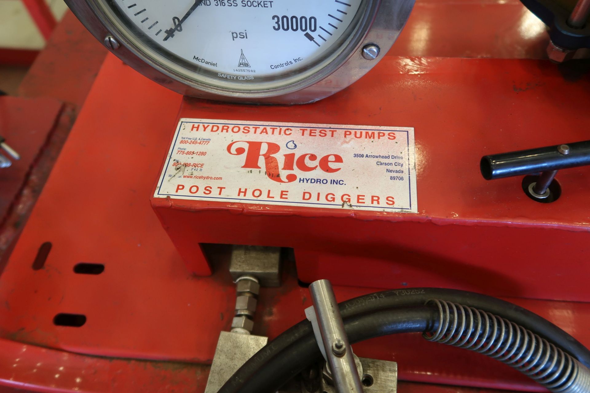 RICE HYDRO INC. HYDROSTATIC POST HOLE DIGGER TEST PUMP - Image 3 of 5